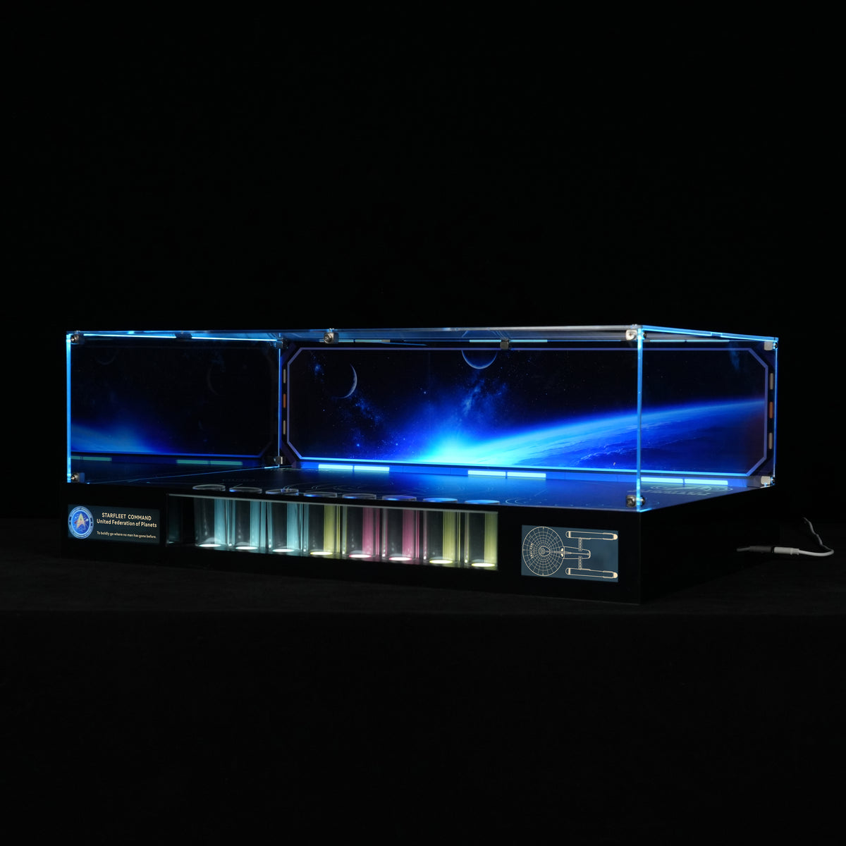 LED Light Acrylic Display Case for LEGO® Icons 11385 Star Trek: U.S.S. Enterprise NCC-1701™ Bridge (LEGO® Set NOT Included)