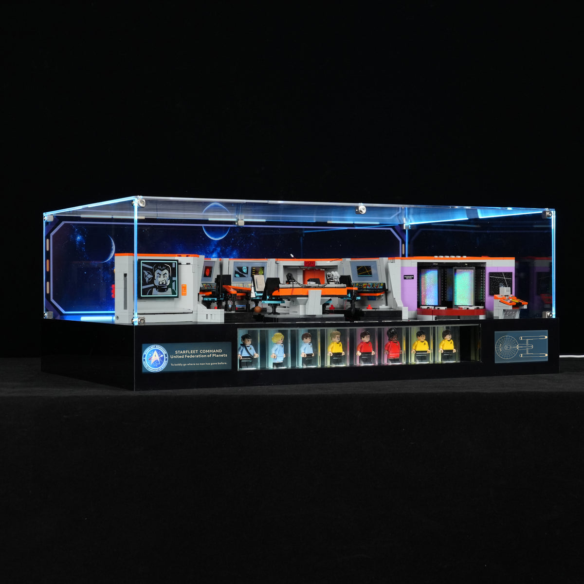 LED Light Acrylic Display Case for LEGO® Icons 11385 Star Trek: U.S.S. Enterprise NCC-1701™ Bridge (LEGO® Set NOT Included)
