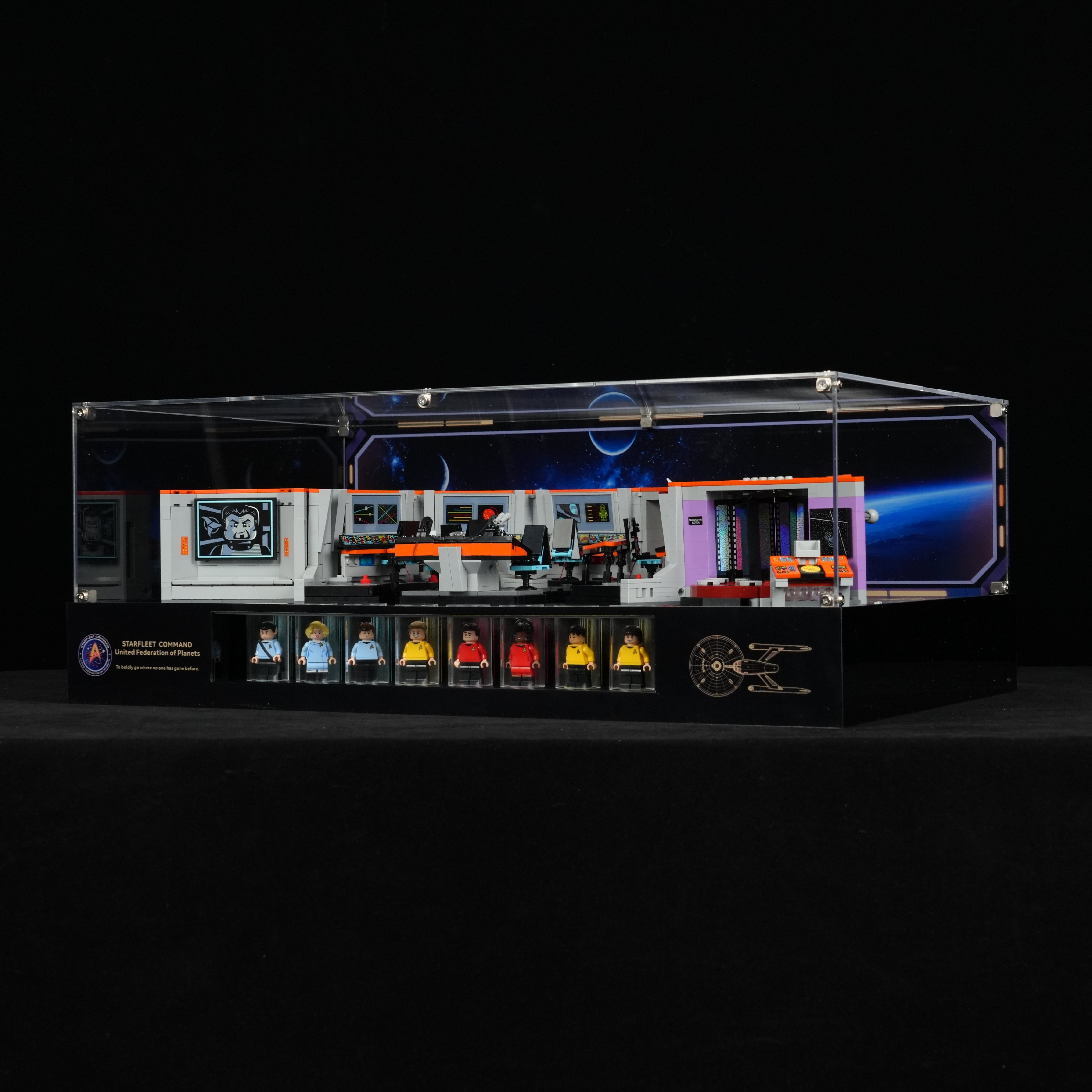 LED Light Acrylic Display Case for LEGO® Icons 11385 Star Trek: U.S.S. Enterprise NCC-1701™ Bridge (LEGO® Set NOT Included)