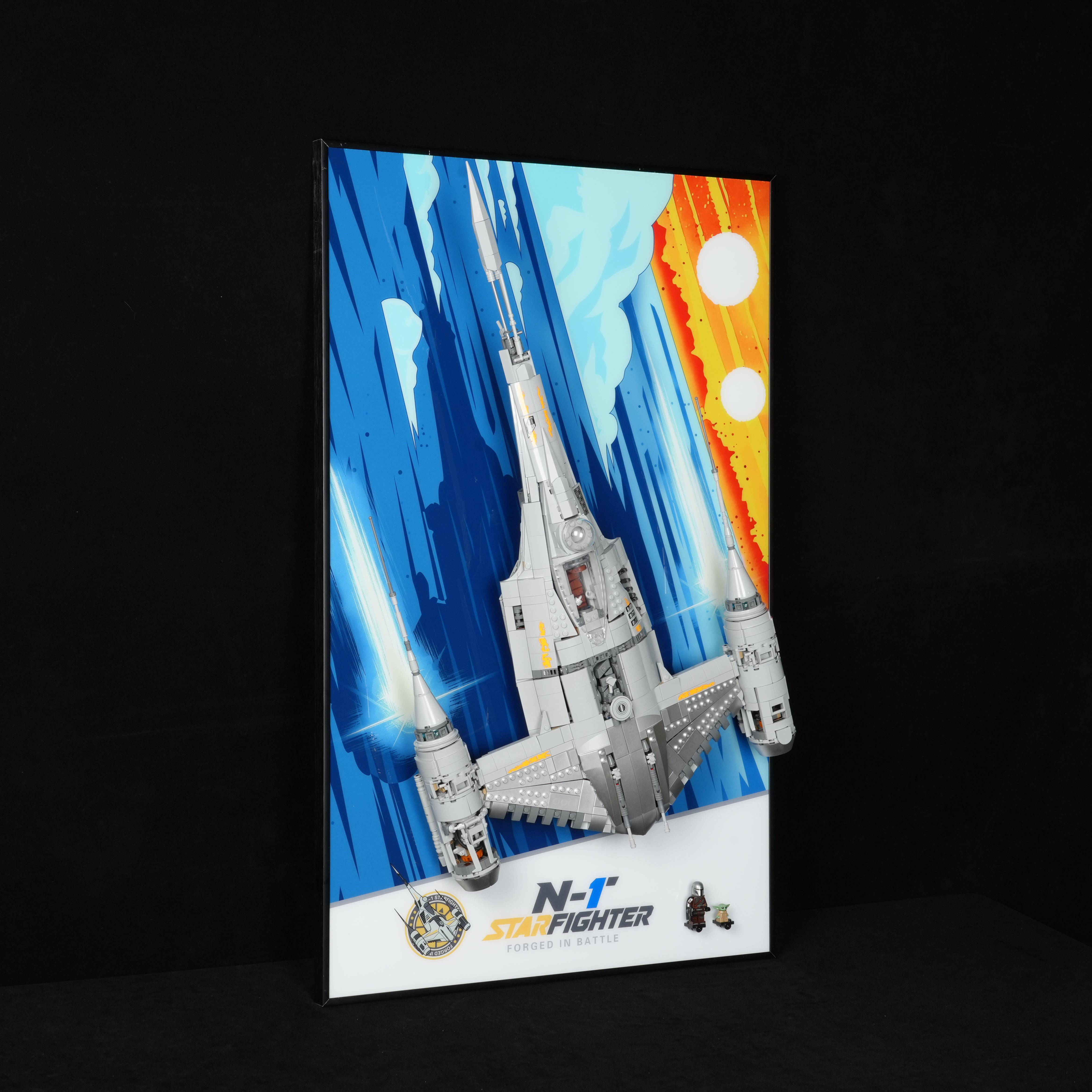 Display Wall Mount for LEGO® Star Wars™ 75442 The Mandalorian's N-1 Starfighter™ (LEGO® Set NOT Include)