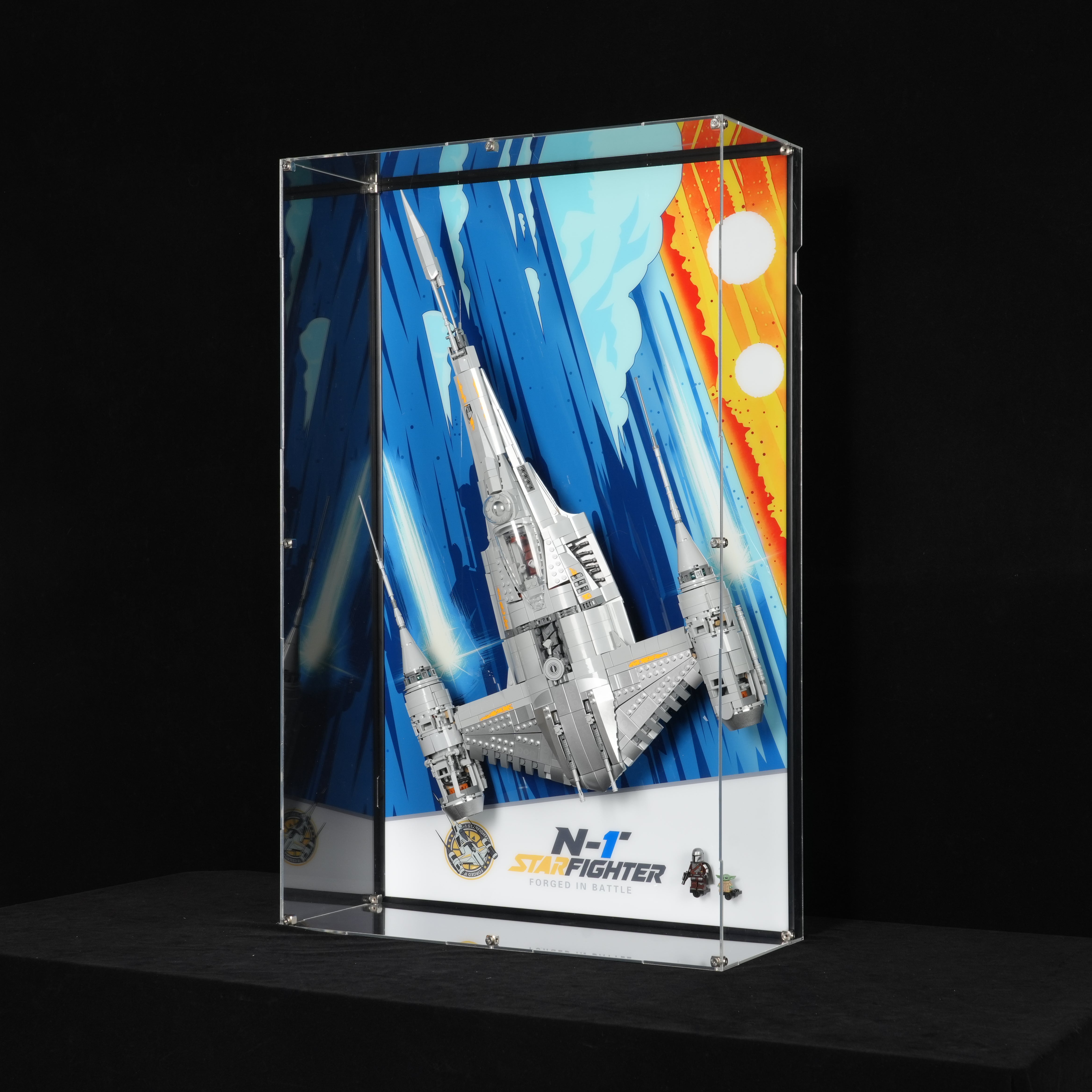 Display Wall Mount for LEGO® Star Wars™ 75442 The Mandalorian's N-1 Starfighter™ (LEGO® Set NOT Include)