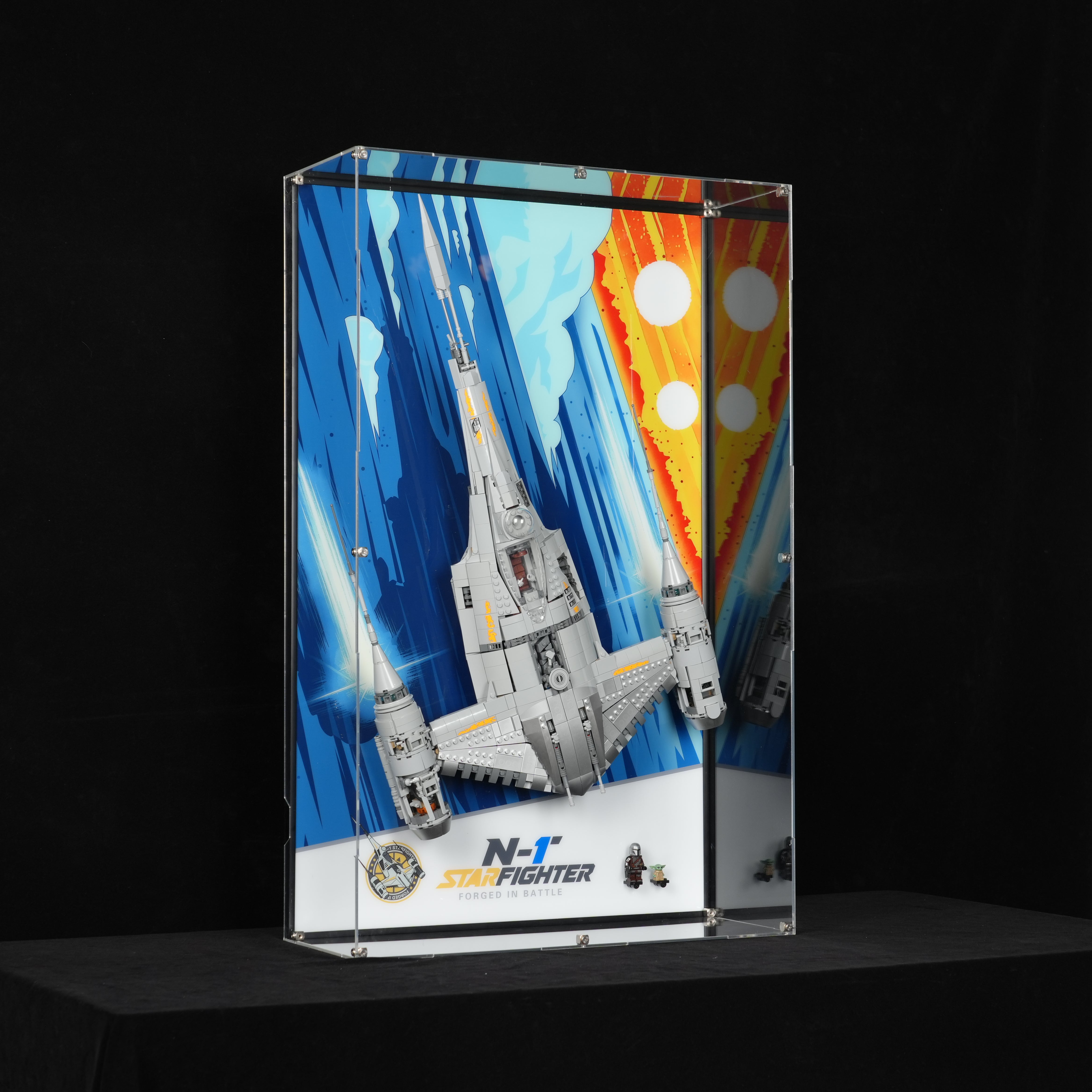 Display Wall Mount for LEGO® Star Wars™ 75442 The Mandalorian's N-1 Starfighter™ (LEGO® Set NOT Include)