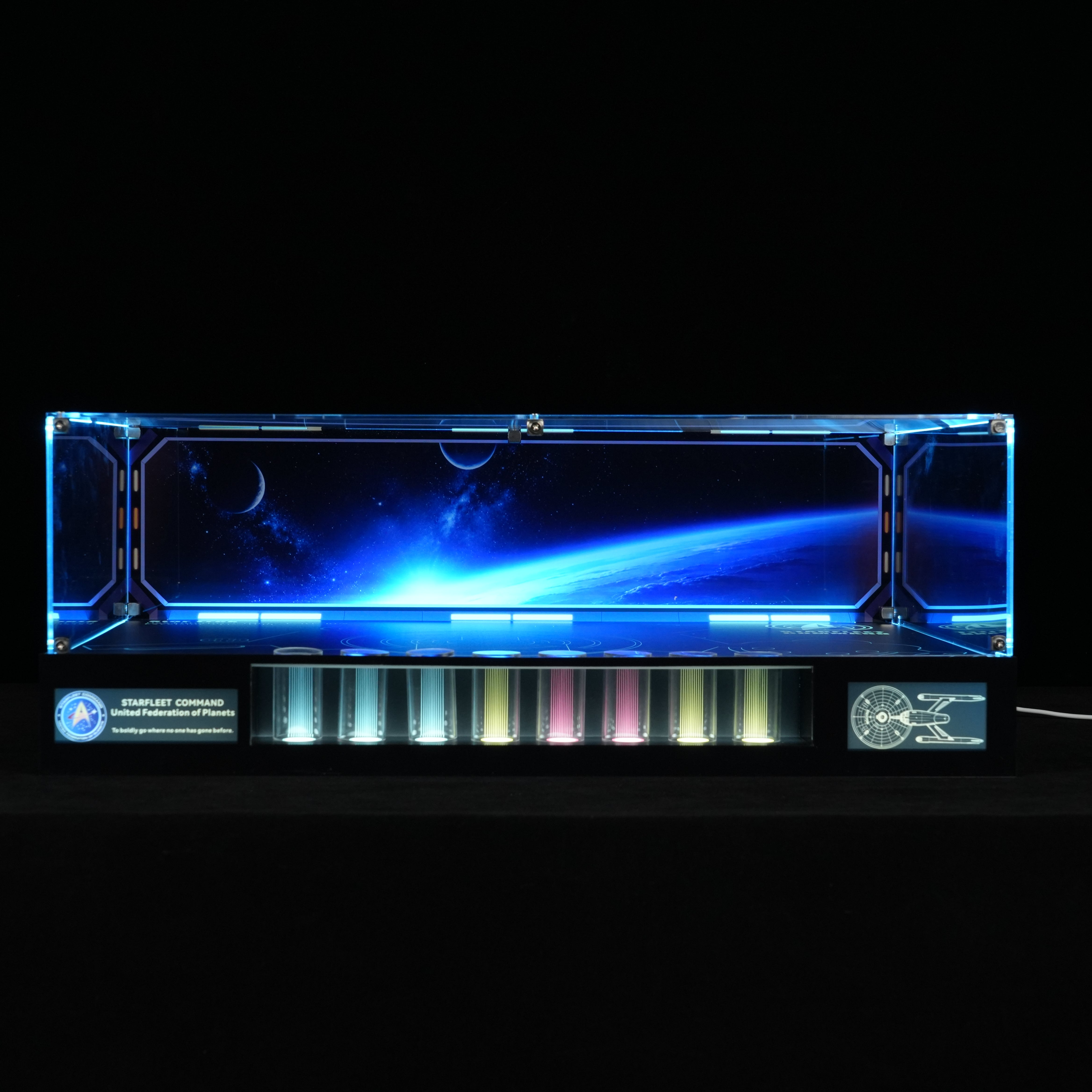 LED Light Acrylic Display Case for LEGO® Icons 11385 Star Trek: U.S.S. Enterprise NCC-1701™ Bridge (LEGO® Set NOT Included)