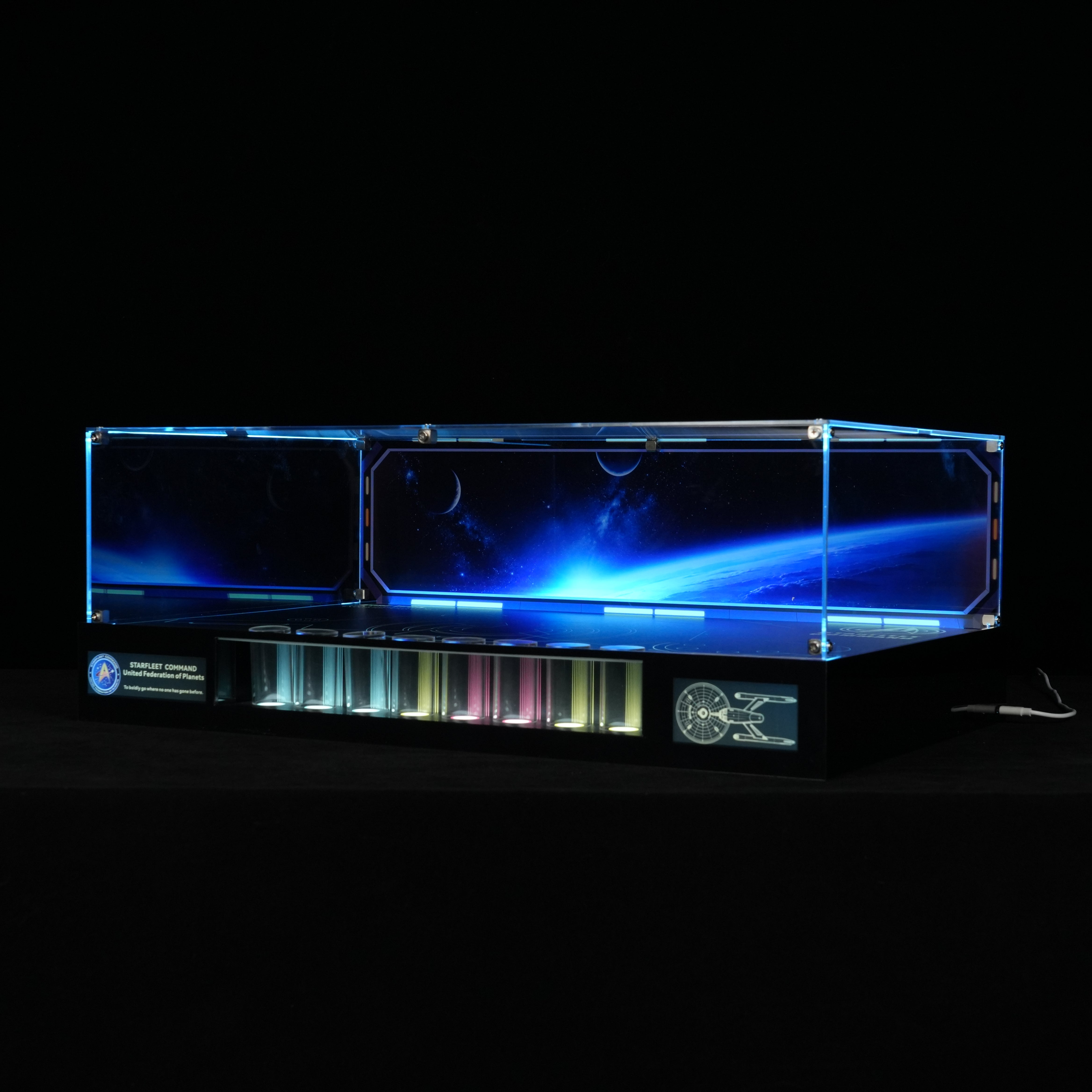 LED Light Acrylic Display Case for LEGO® Icons 11385 Star Trek: U.S.S. Enterprise NCC-1701™ Bridge (LEGO® Set NOT Included)