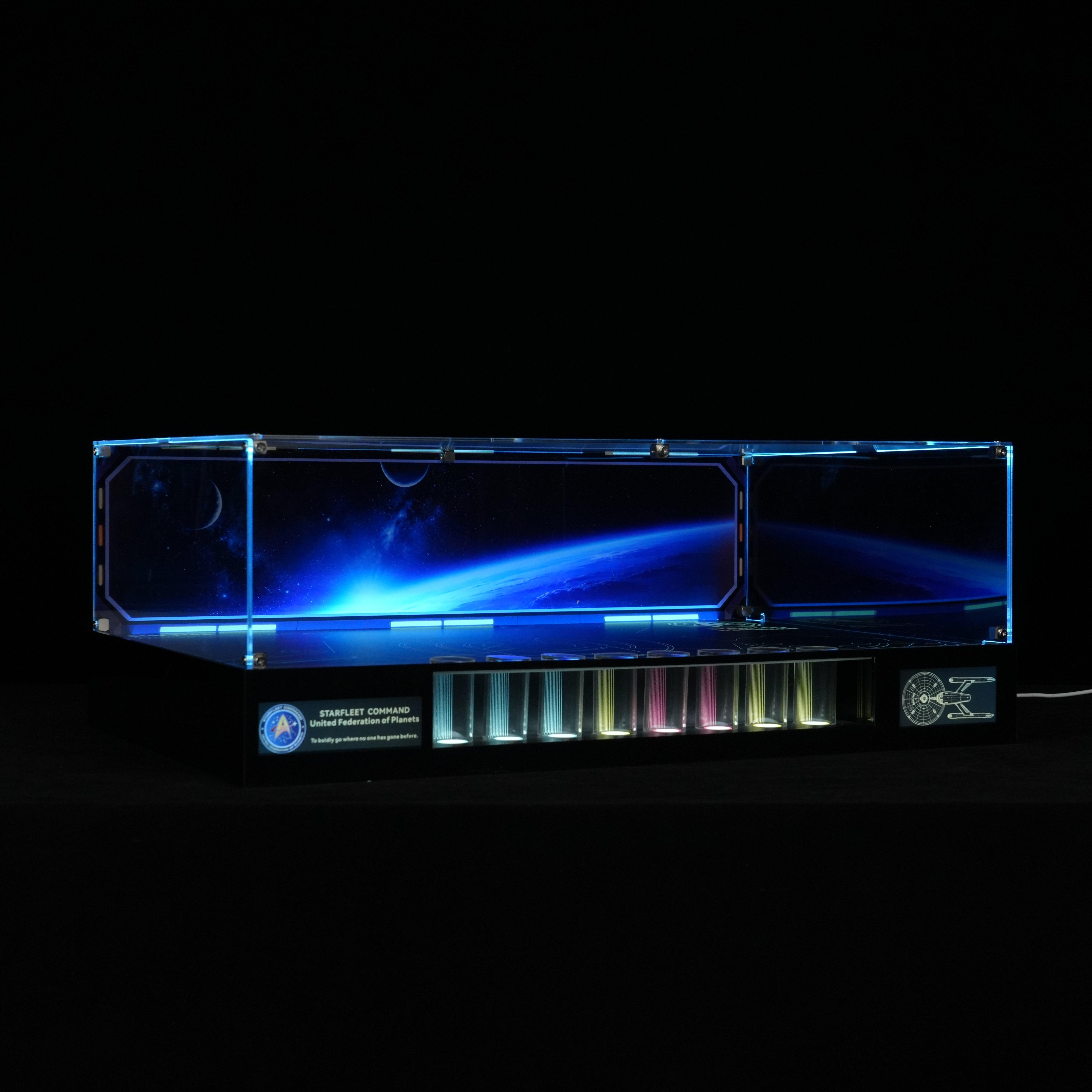 LED Light Acrylic Display Case for LEGO® Icons 11385 Star Trek: U.S.S. Enterprise NCC-1701™ Bridge (LEGO® Set NOT Included)