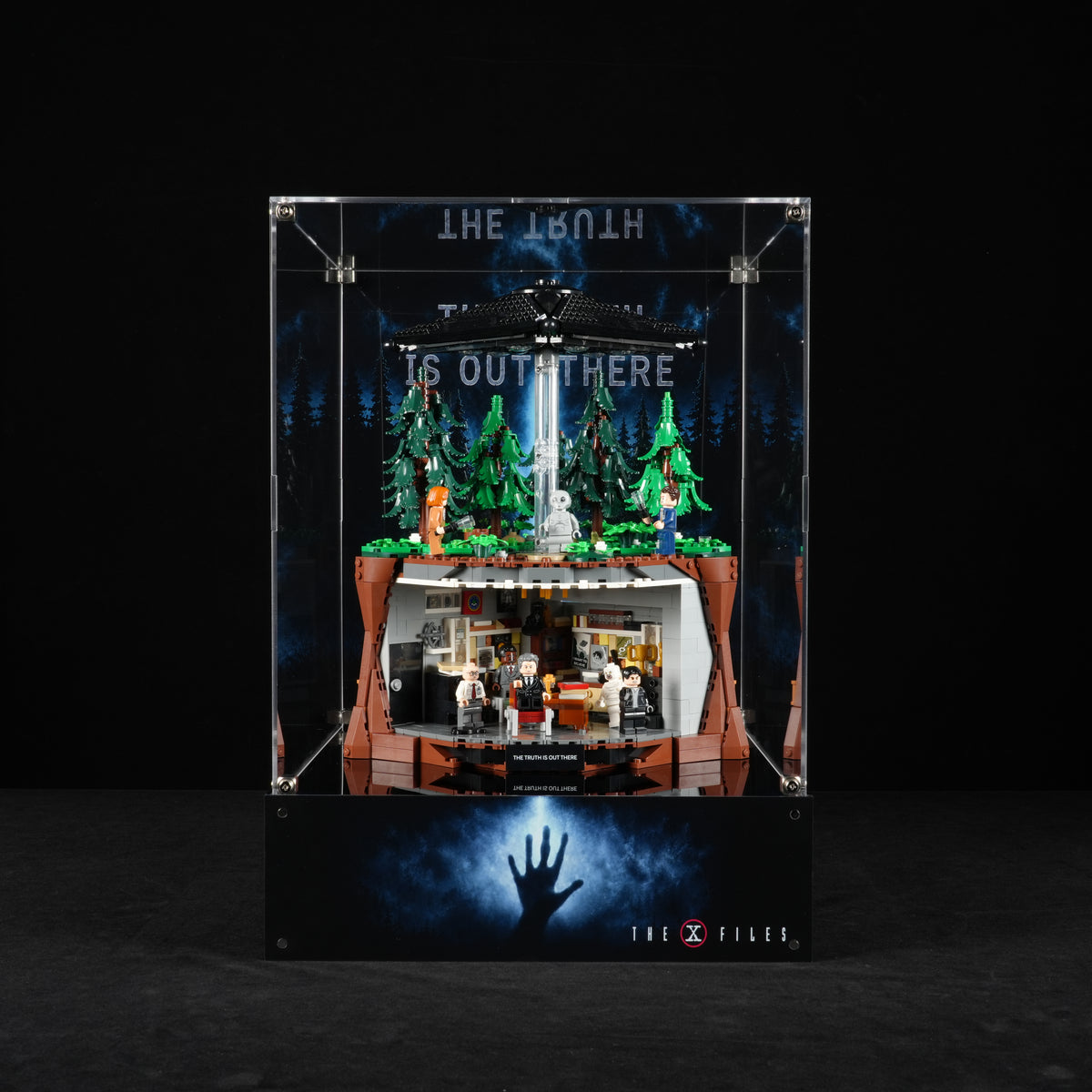 With Gift Item Space - Acrylic Display Case for LEGO® Ideas 21369 The X-Files (LEGO® Set Not Included)