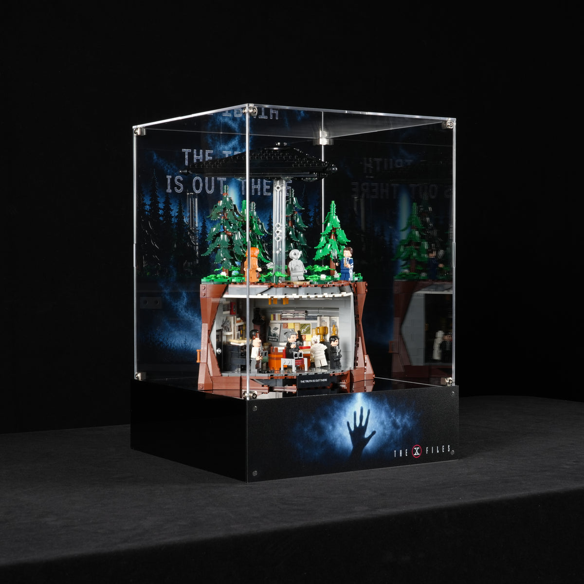 With Gift Item Space - Acrylic Display Case for LEGO® Ideas 21369 The X-Files (LEGO® Set Not Included)