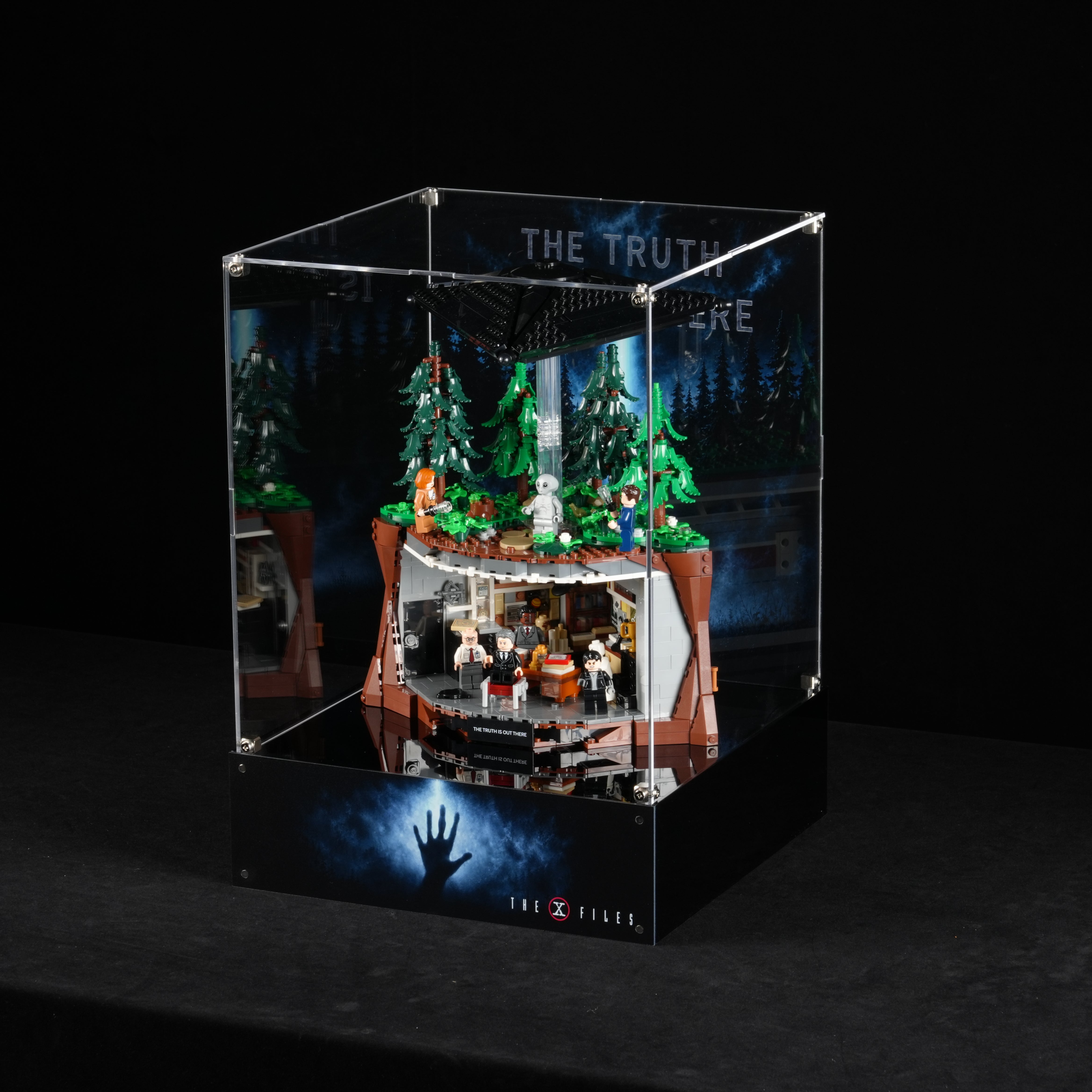 With Gift Item Space - Acrylic Display Case for LEGO® Ideas 21369 The X-Files (LEGO® Set Not Included)