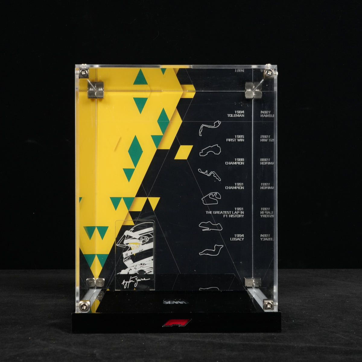 LED Light Acrylic Display Case for LEGO® Editions 43024 Ayrton Senna Helmet (LEGO® Set NOT Included)