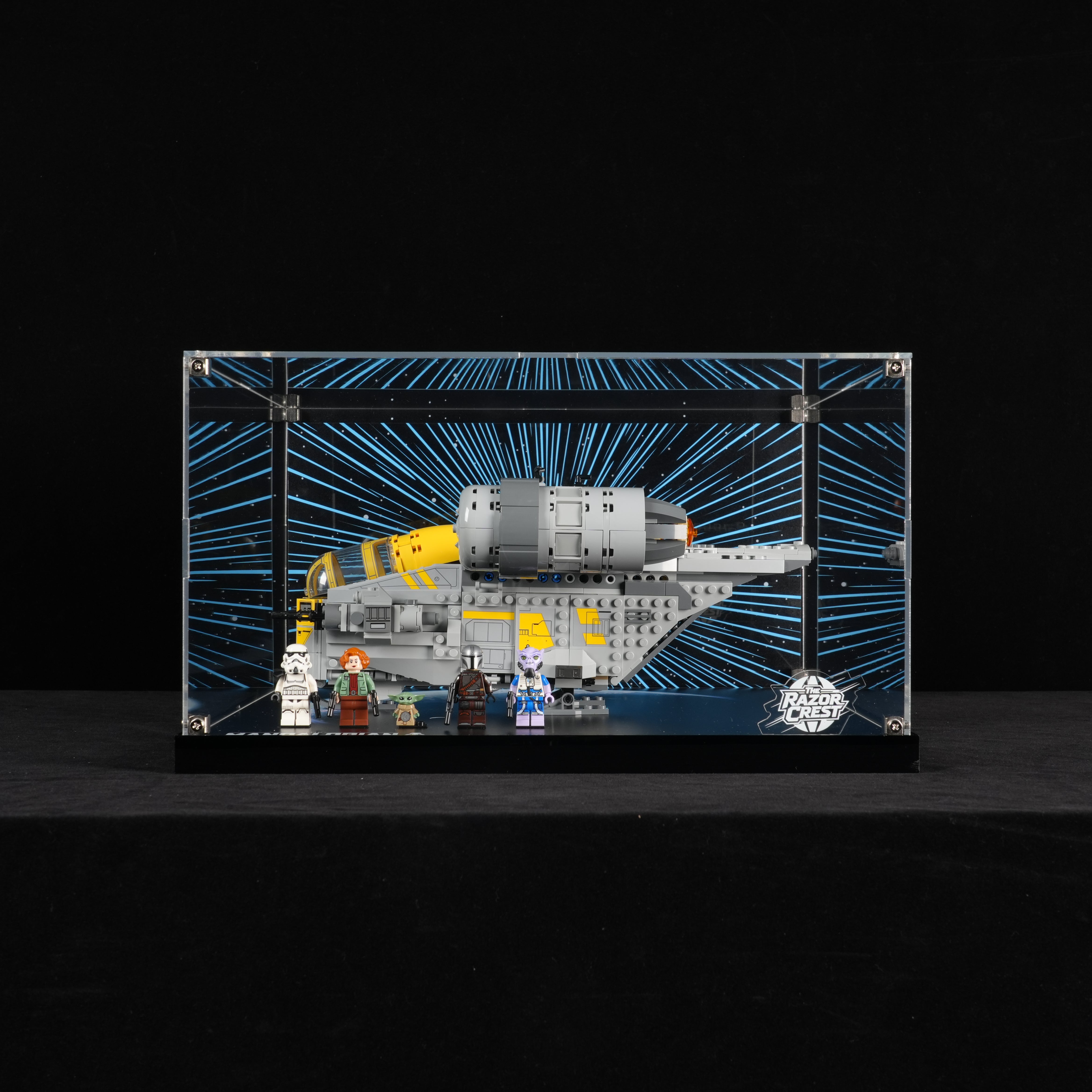 LED Light Acrylic Display Case for LEGO® Star Wars™ 75447 The Razor Crest™ (LEGO® Set NOT Include)