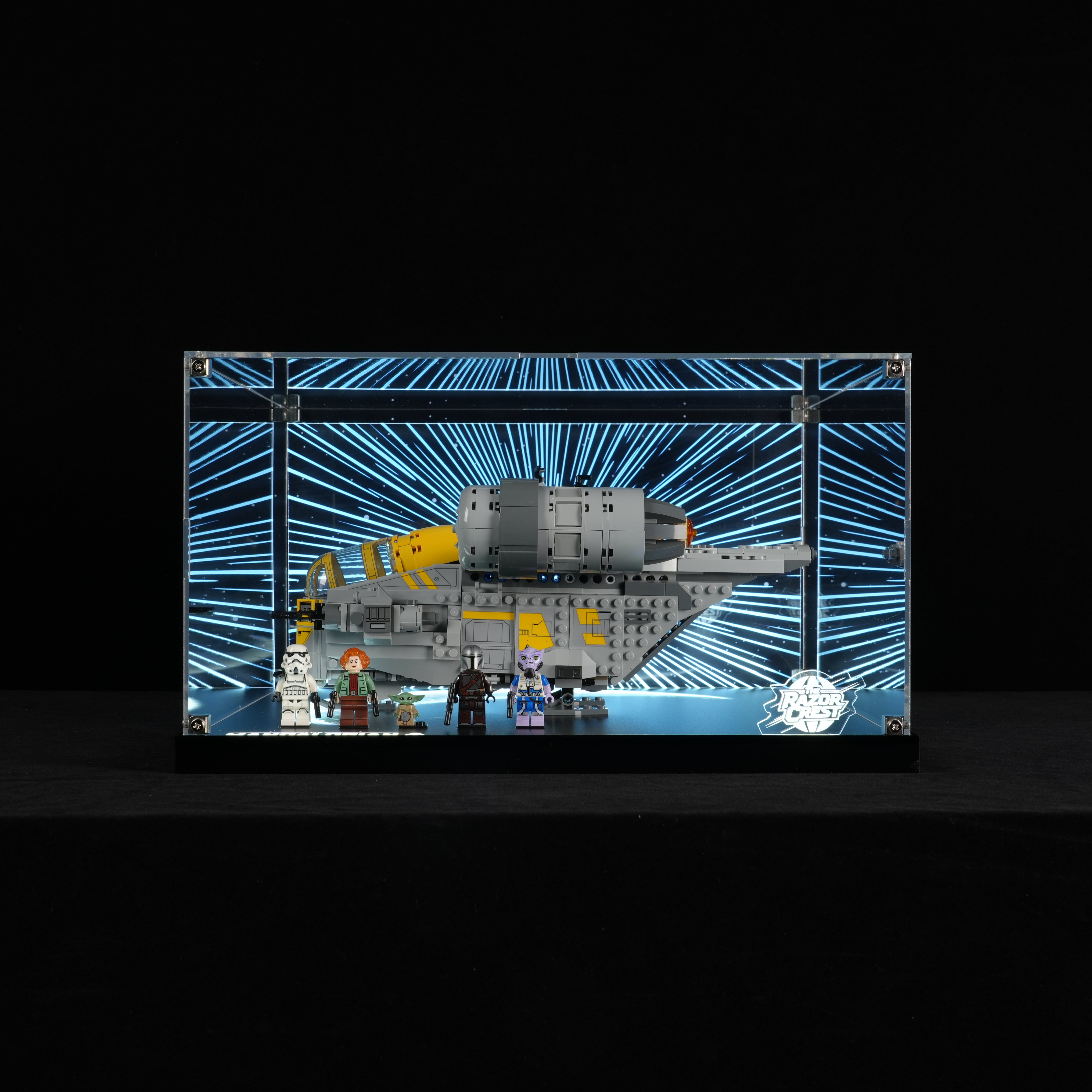 LED Light Acrylic Display Case for LEGO® Star Wars™ 75447 The Razor Crest™ (LEGO® Set NOT Include)