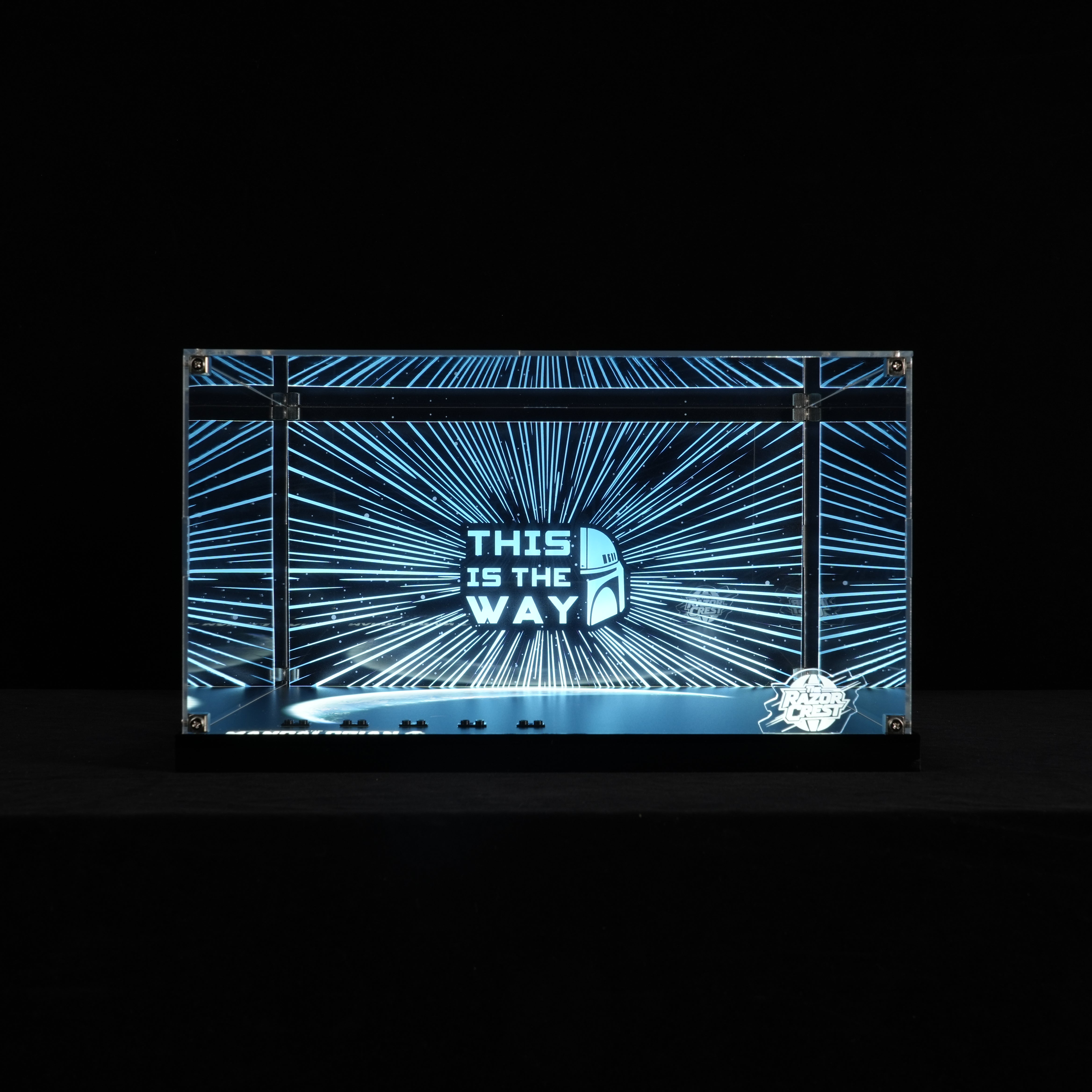 LED Light Acrylic Display Case for LEGO® Star Wars™ 75447 The Razor Crest™ (LEGO® Set NOT Include)