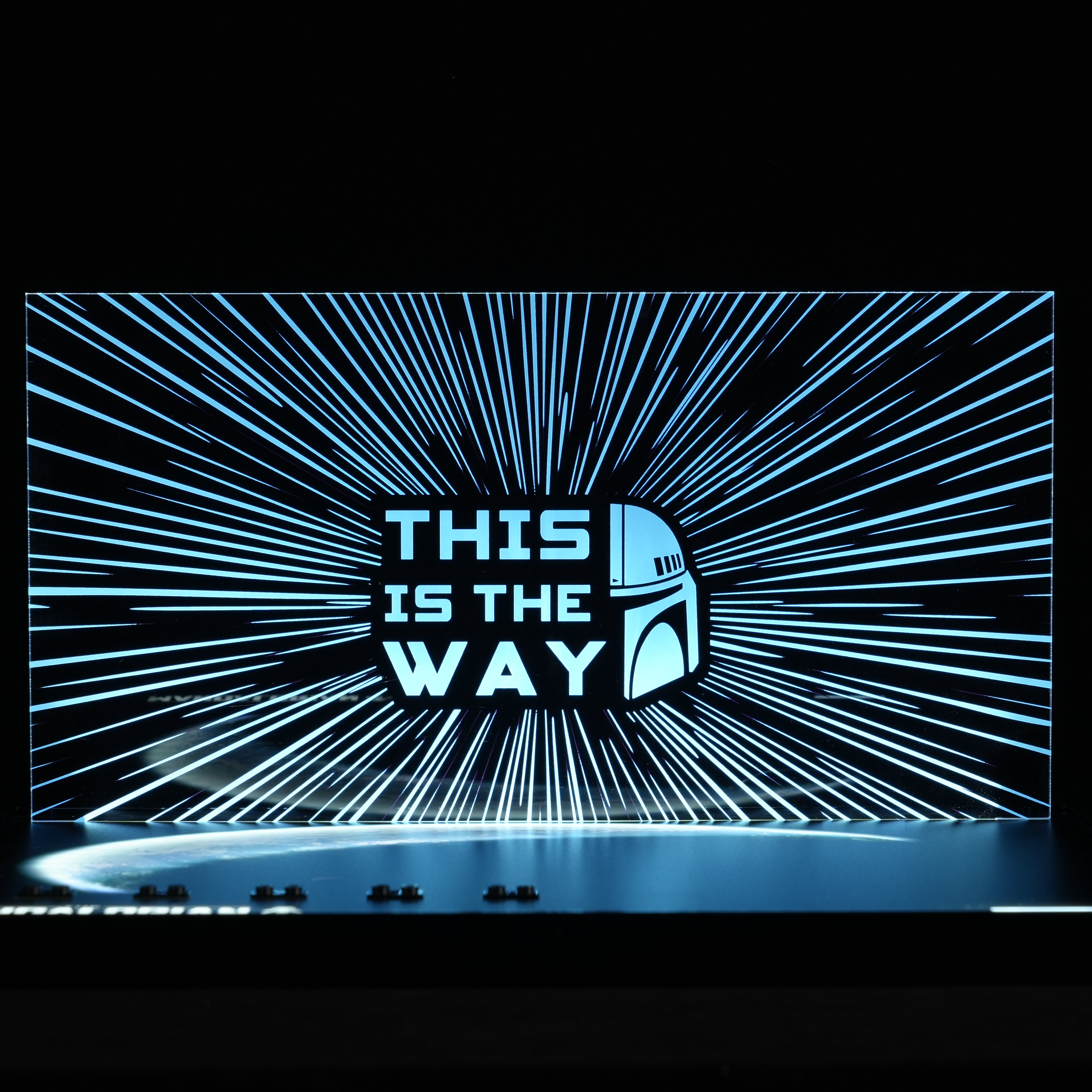 LED Light Acrylic Display Case for LEGO® Star Wars™ 75447 The Razor Crest™ (LEGO® Set NOT Include)