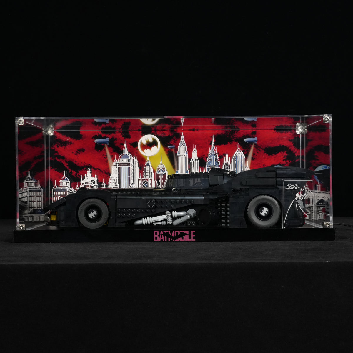 LED Light Acrylic Display Case for LEGO® Batman™ 76355 Batman Returns™ Batmobile™ (LEGO® Set NOT Include)