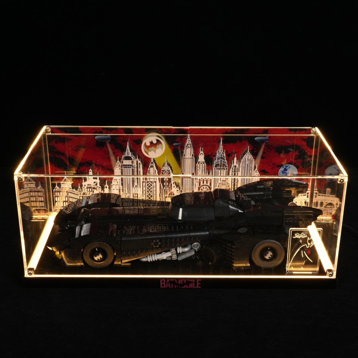 LED Light Acrylic Display Case for LEGO® Batman™ 76355 Batman Returns™ Batmobile™ (LEGO® Set NOT Include)
