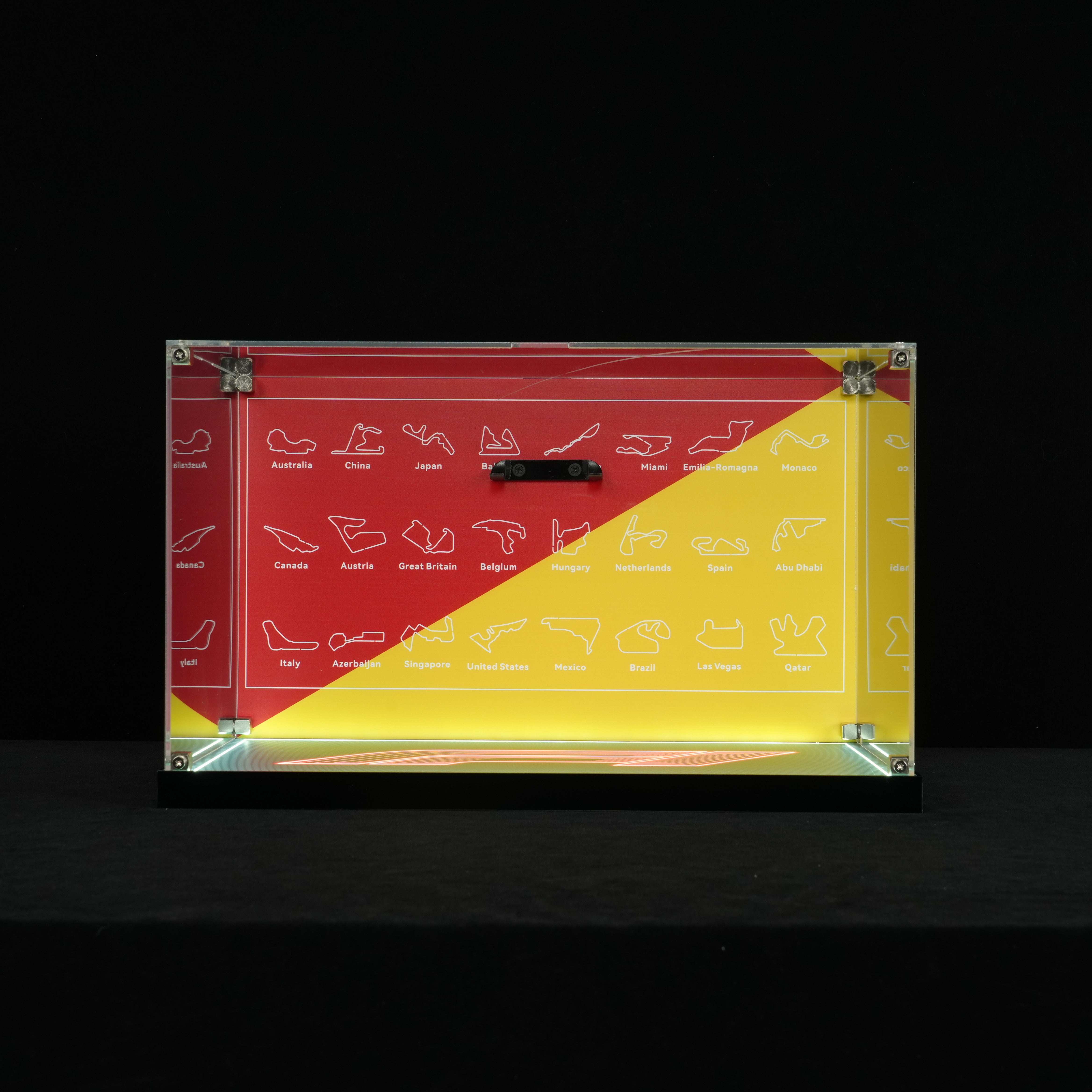 LED Light Acrylic Display Case for LEGO® Editions 43014 & 43022 Scuderia Ferrari HP Charles Leclerc Helmet & Lewis Hamilton Helmet (LEGO® Set NOT Include)