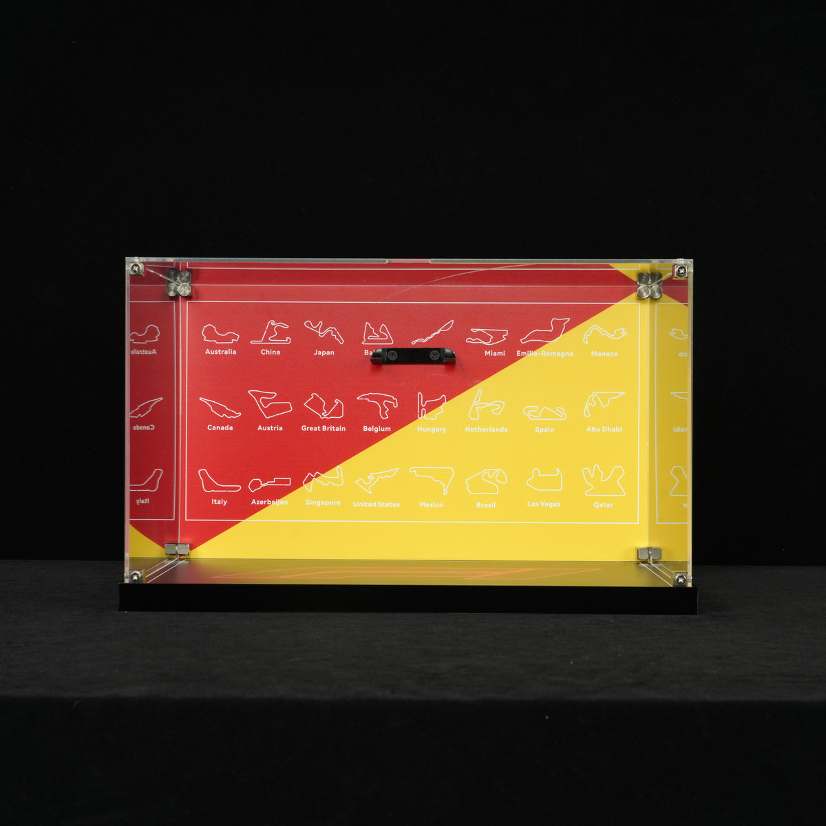 LED Light Acrylic Display Case for LEGO® Editions 43014 Scuderia Ferrari HP Charles Leclerc Helmet and 43022 Scuderia Ferrari HP Lewis Hamilton Helmet (LEGO® Set Not Included)