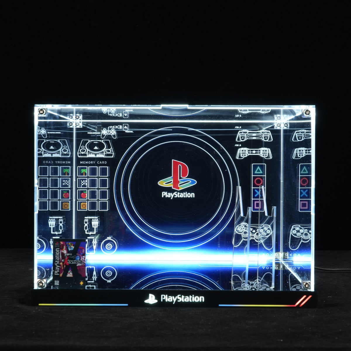 LED Light Acrylic Display Case for LEGO® 72306 PlayStation™ (LEGO® Set NOT Included)