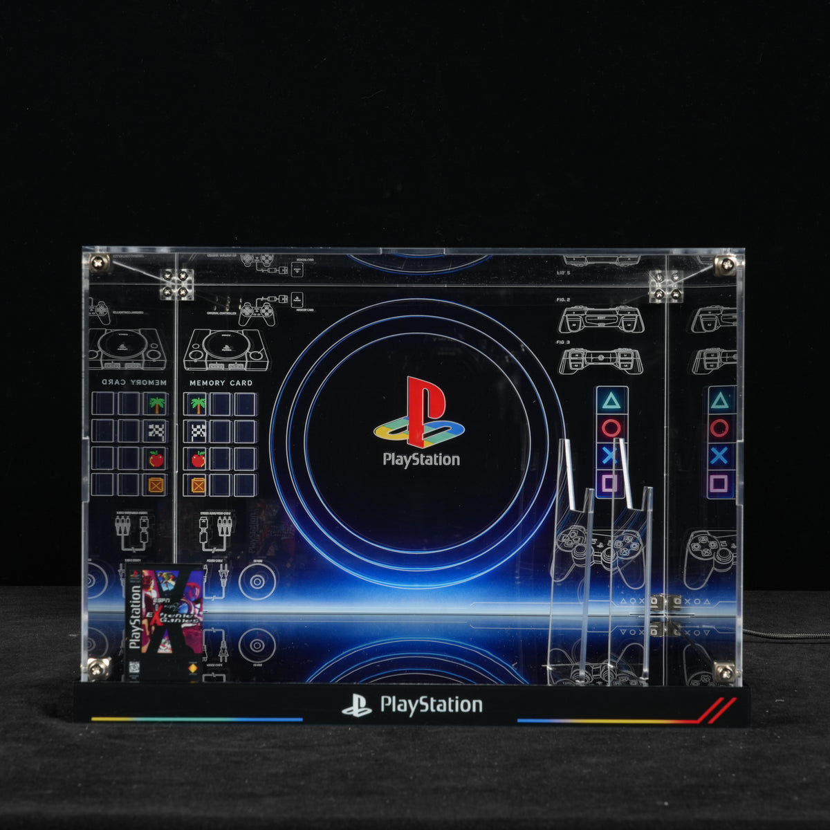 LED Light Acrylic Display Case for LEGO® 72306 PlayStation™ (LEGO® Set NOT Included)
