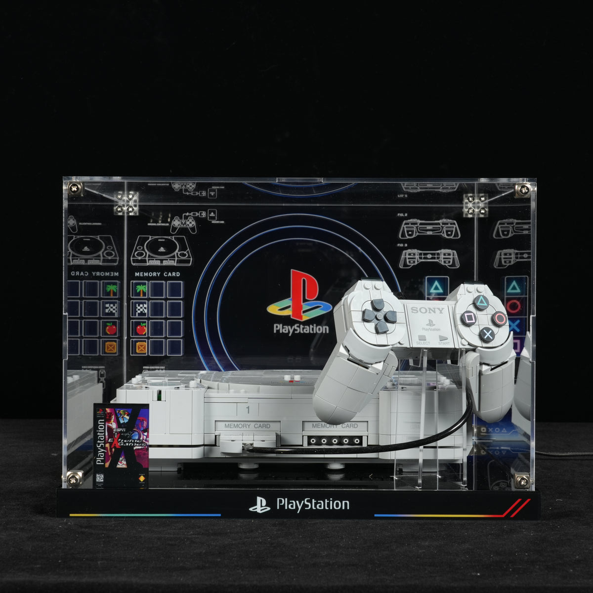 LED Light Acrylic Display Case for LEGO® 72306 PlayStation™ (LEGO® Set NOT Included)