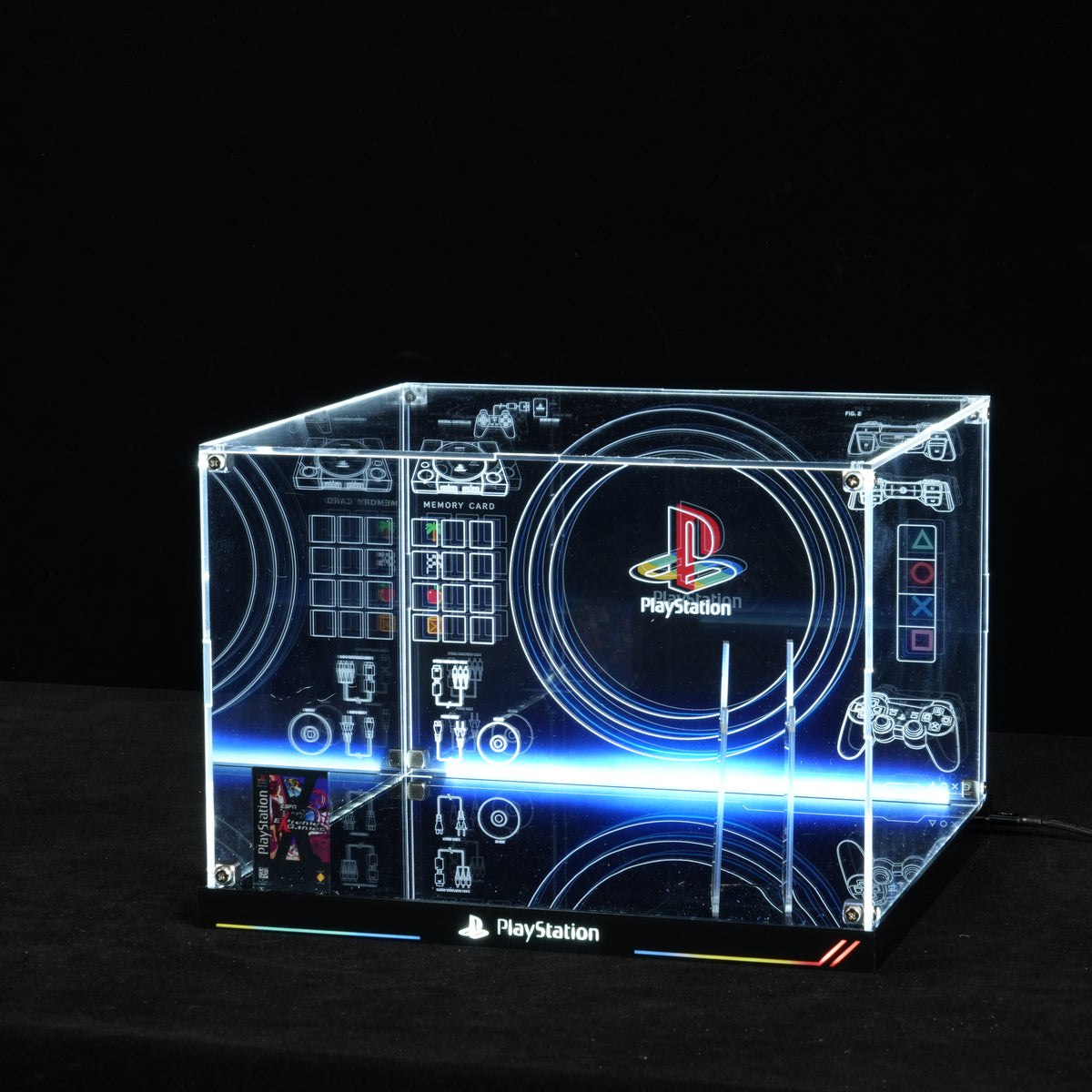 LED Light Acrylic Display Case for LEGO® 72306 PlayStation™ (LEGO® Set NOT Included)