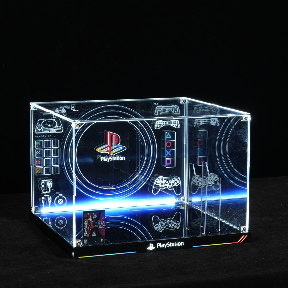 LED Light Acrylic Display Case for LEGO® 72306 PlayStation™ (LEGO® Set NOT Included)