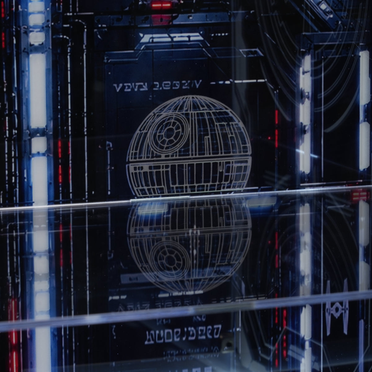 LED Light Acrylic Display Case for  LEGO® Star Wars™ 75427 SMART Play™: Throne Room Duel & A-Wing™ & 75421 SMART Play™:Darth Vader's TIE Fighter™ (LEGO® Set Not Included)