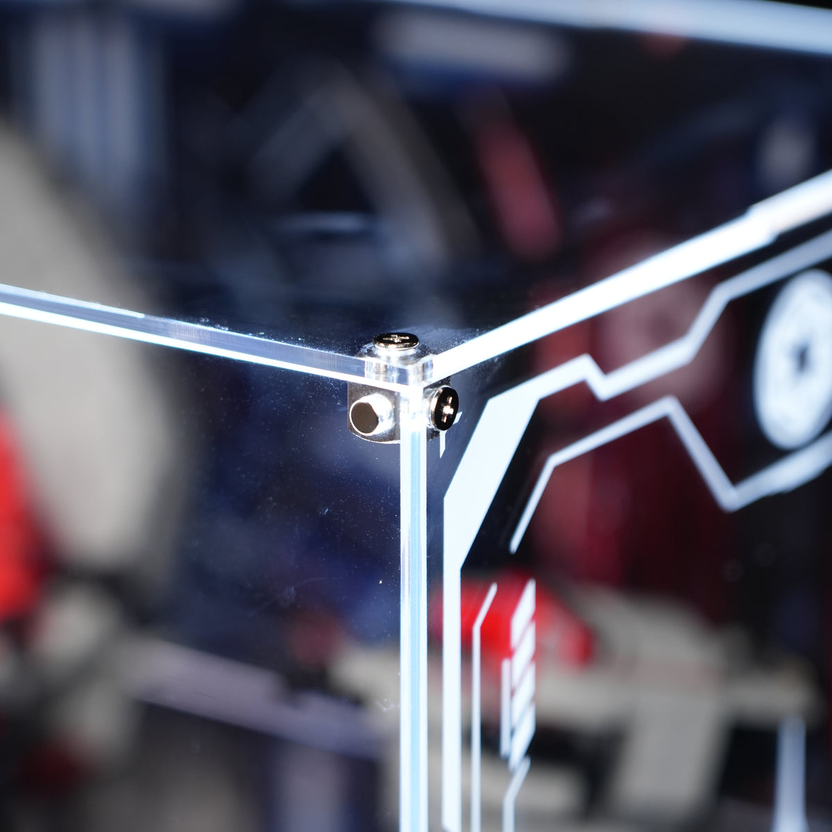 LED Light Acrylic Display Case for  LEGO® Star Wars™ 75427 SMART Play™: Throne Room Duel & A-Wing™ & 75421 SMART Play™:Darth Vader's TIE Fighter™ (LEGO® Set Not Included)