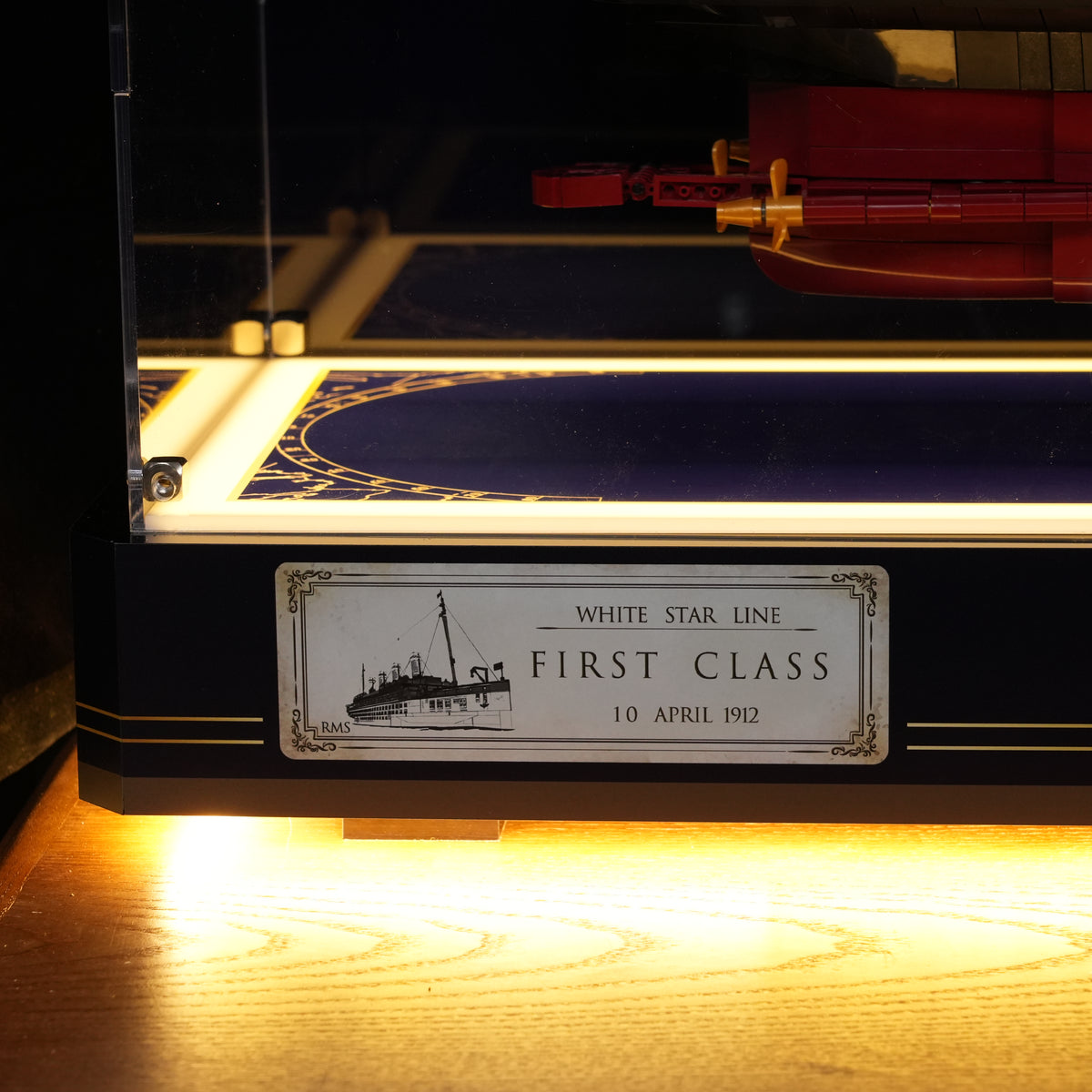 LED Light Acrylic Display Case for LEGO® Icons 10294 Titanic(LEGO® Set Not Included)