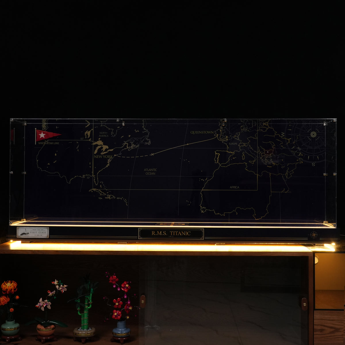 LED Light Acrylic Display Case for LEGO® Icons 10294 Titanic(LEGO® Set Not Included)