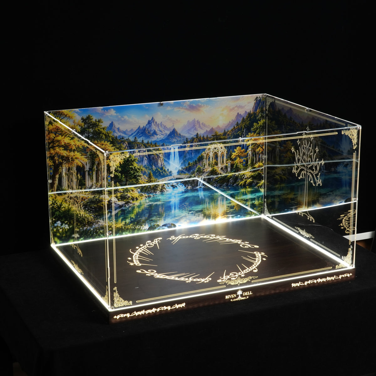 LED Light Acrylic Display Case for LEGO® 10316 RIVENDELL™ (LEGO® Set NOT Included)