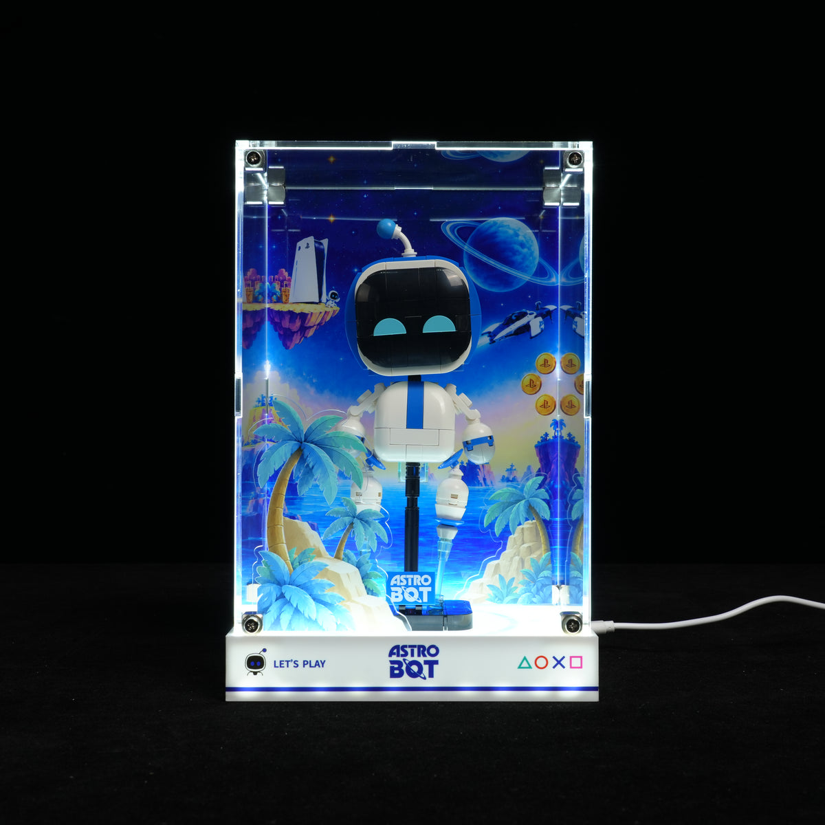 LED Light Acrylic Display Case for  LEGO® 40899 Astro Bot™ (LEGO® Set Not Included)