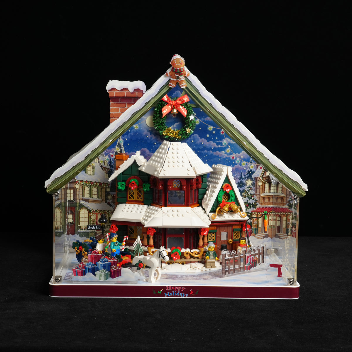 LED Light Acrylic Display Case for LEGO® Icons 11387 Holiday House (LEGO® Set Not Included)