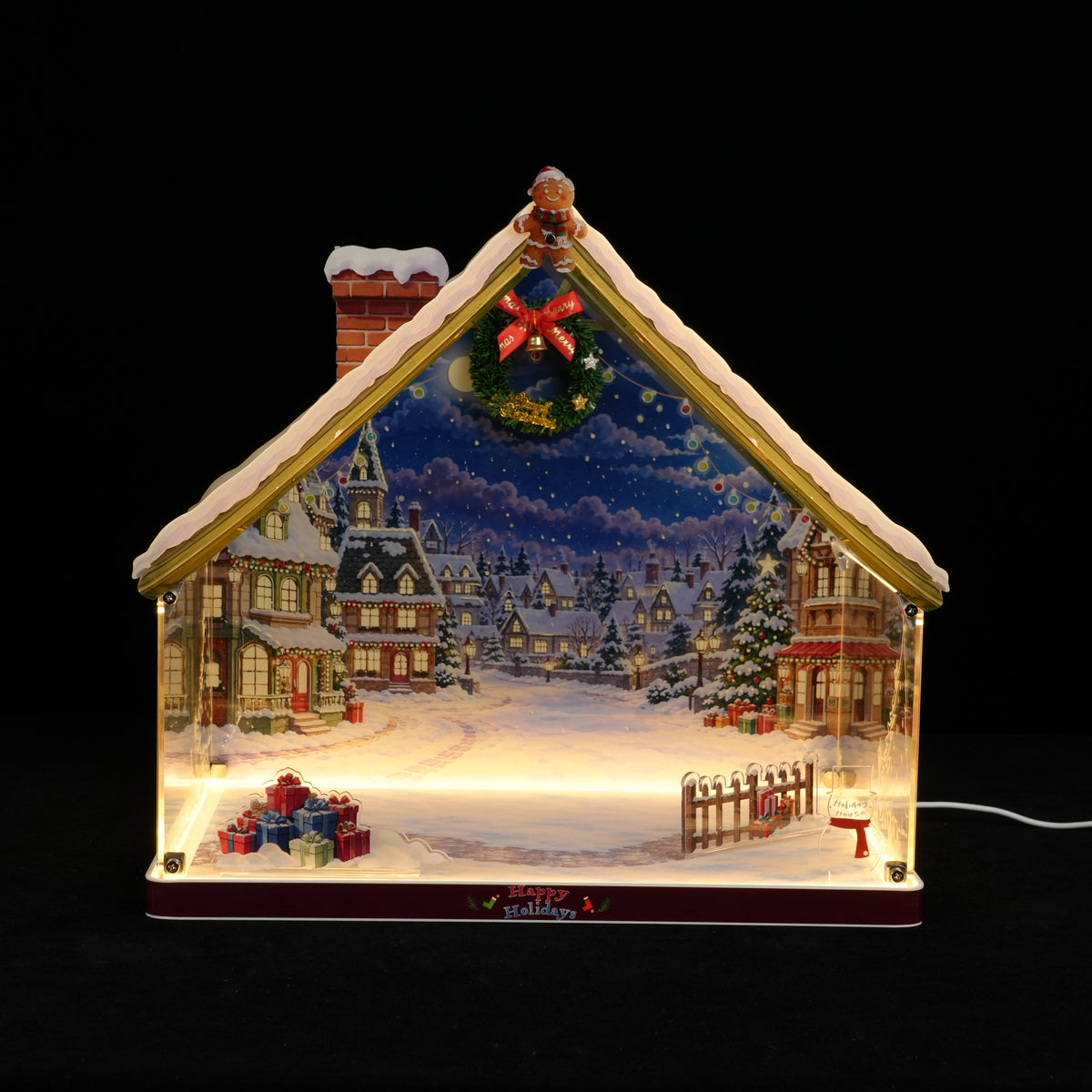 LED Light Acrylic Display Case for LEGO® Icons 11387 Holiday House (LEGO® Set Not Included)