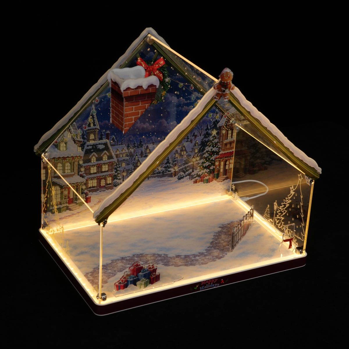 LED Light Acrylic Display Case for LEGO® Icons 11387 Holiday House (LEGO® Set Not Included)