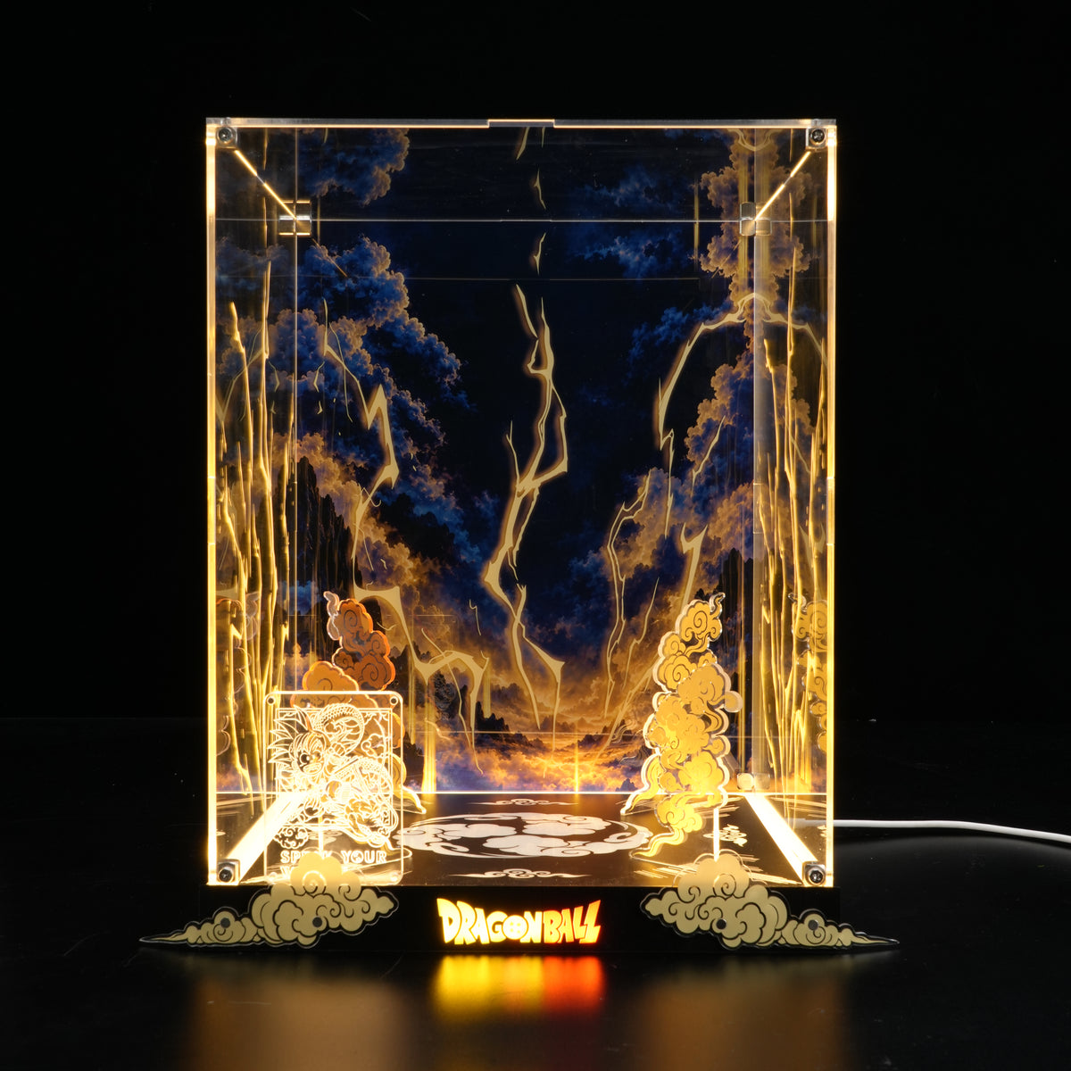 LED Light Acrylic Display Case for LEGO® Icons 11390 Dragon Ball: Shenron & Goku(LEGO® Set Not Included)