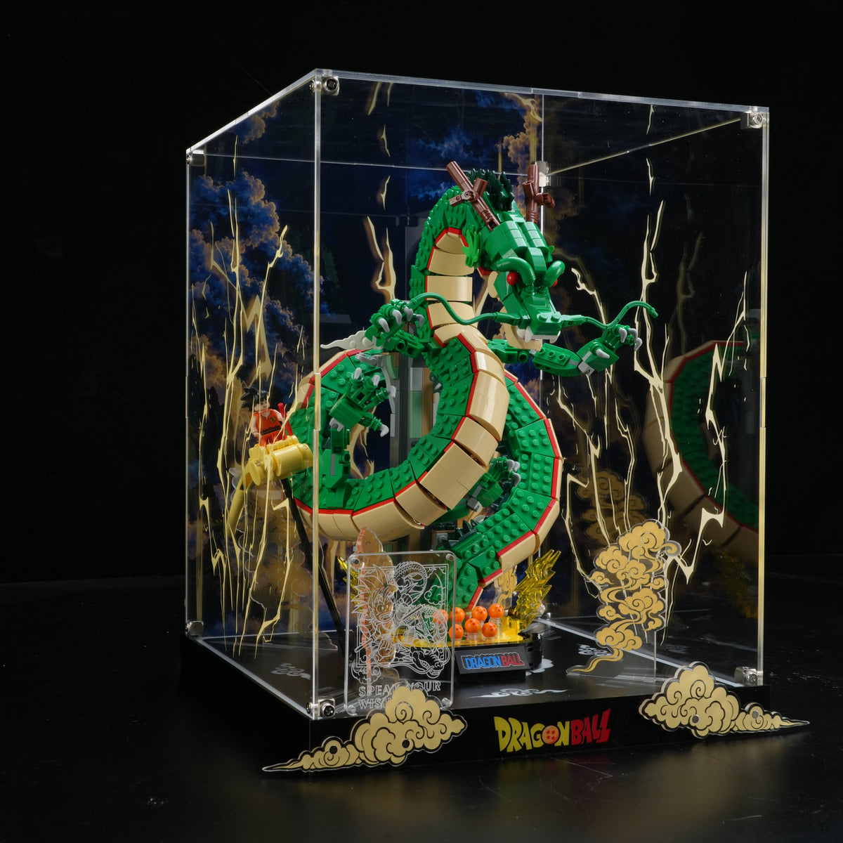 LED Light Acrylic Display Case for LEGO® Icons 11390 Dragon Ball: Shenron & Goku(LEGO® Set Not Included)