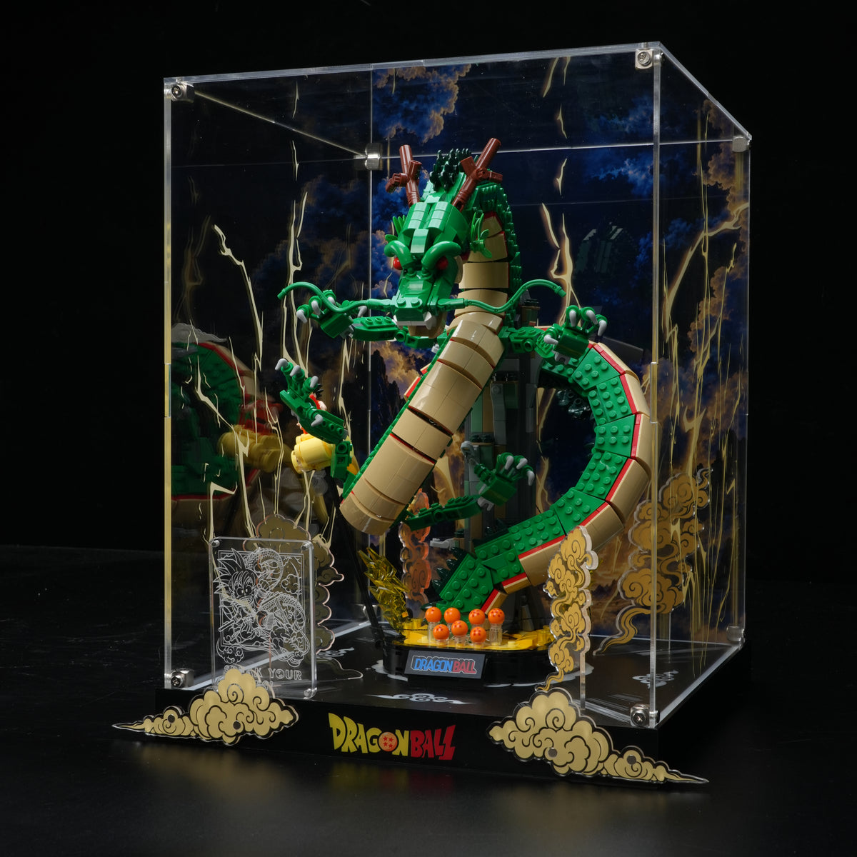 LED Light Acrylic Display Case for LEGO® Icons 11390 Dragon Ball: Shenron & Goku(LEGO® Set Not Included)