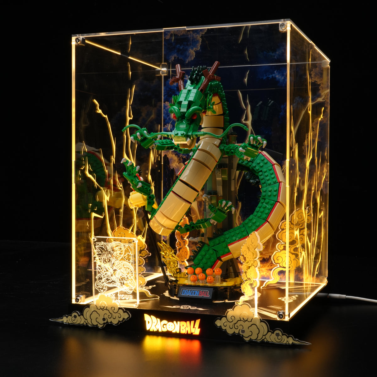 LED Light Acrylic Display Case for LEGO® Icons 11390 Dragon Ball: Shenron & Goku(LEGO® Set Not Included)