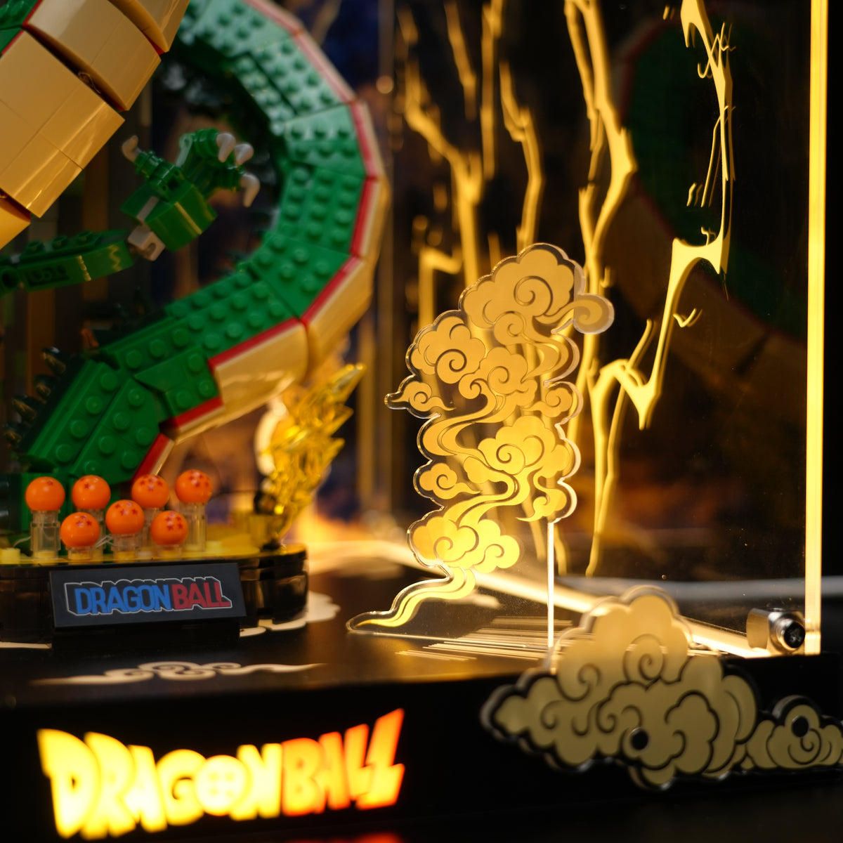 LED Light Acrylic Display Case for LEGO® Icons 11390 Dragon Ball: Shenron & Goku(LEGO® Set Not Included)