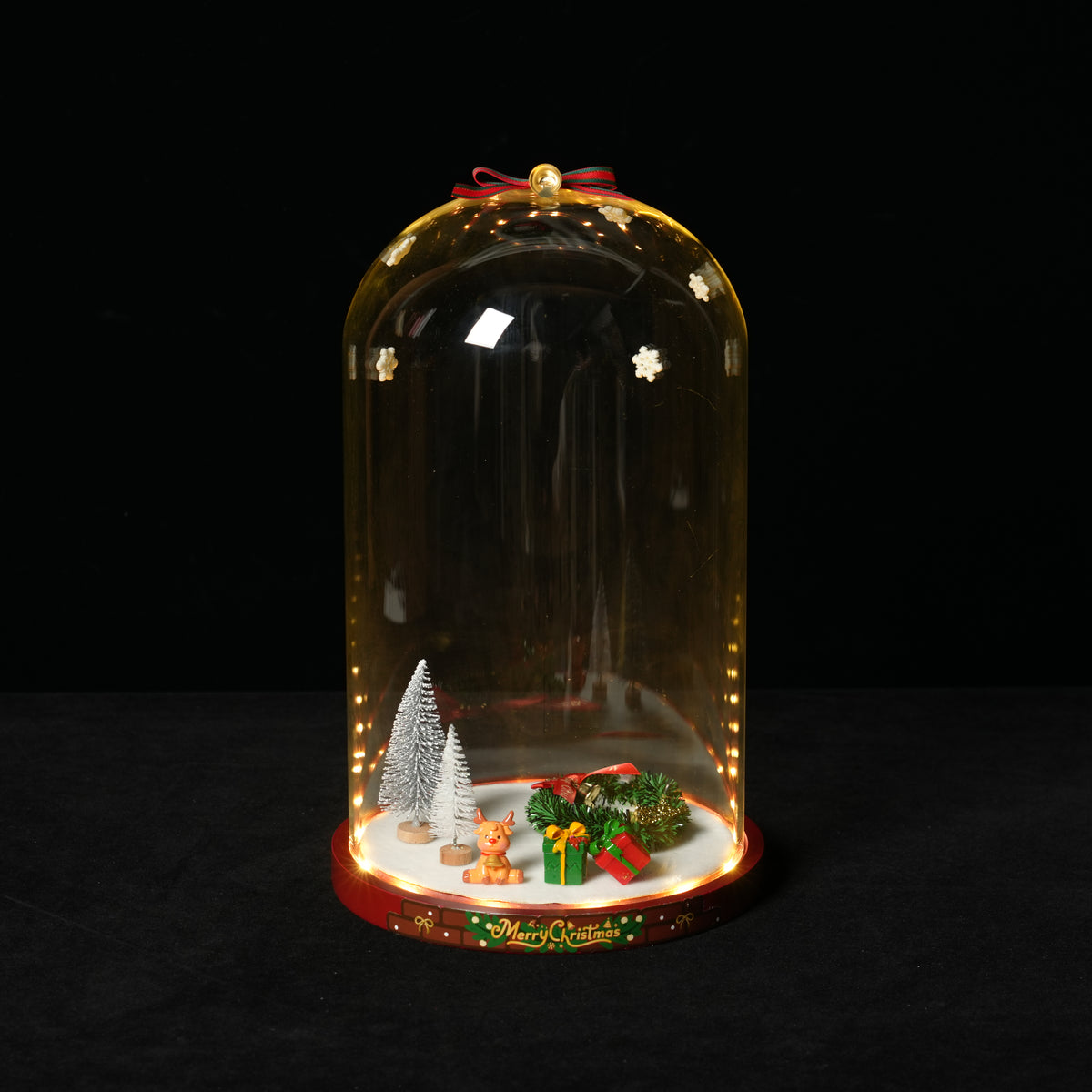 LED Light Display Glass Dome for LEGO® 40874 Santa's Holiday Countdown / 40865 Buddy the Elf / 40875 Up-Scaled Mrs. Claus Minifigure (LEGO® Set NOT Included)