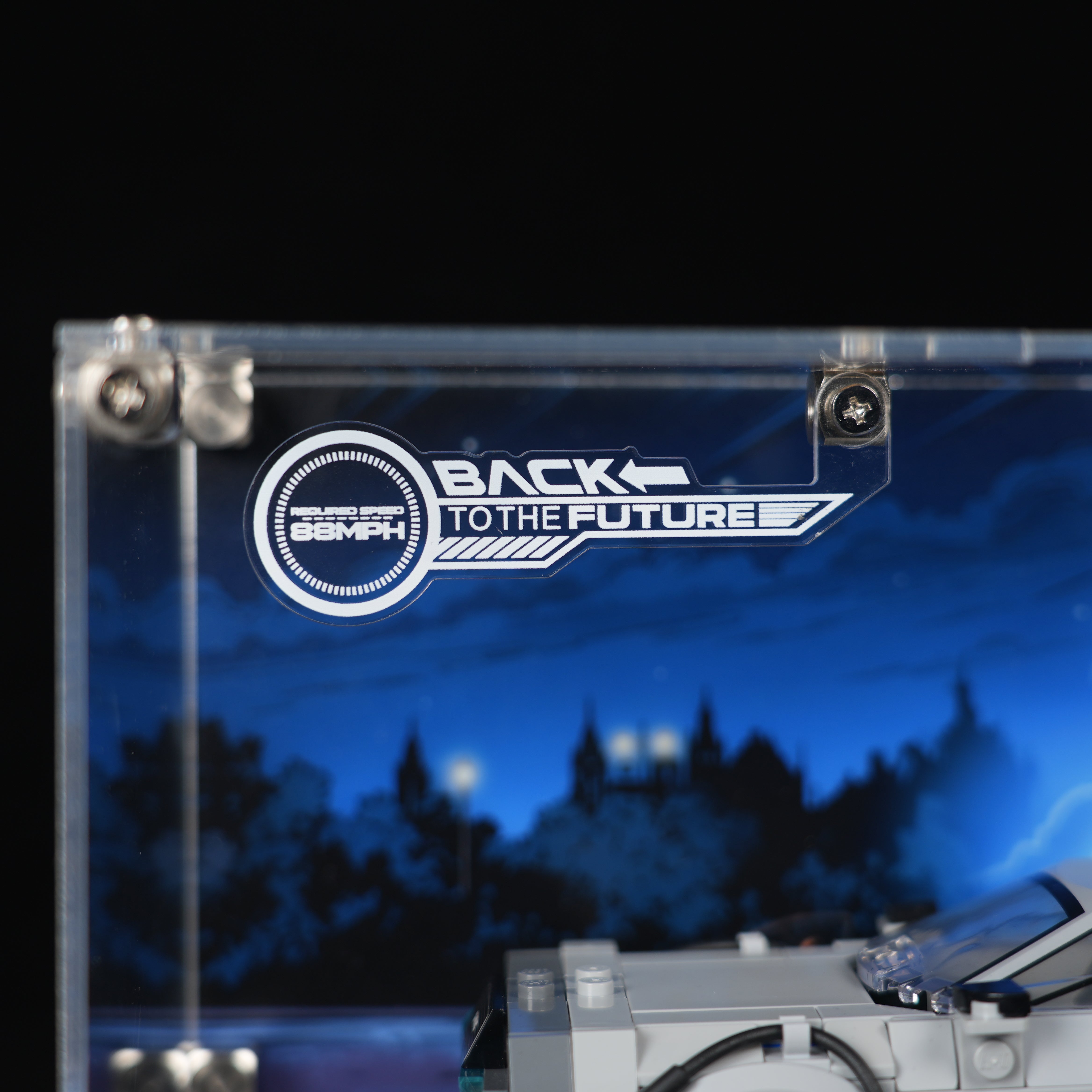 LookBricks Acrylic Display Case for LEGO® Speed Champions 77256 Time Machine from Back to the Future  (LEGO® Set NOT Include)