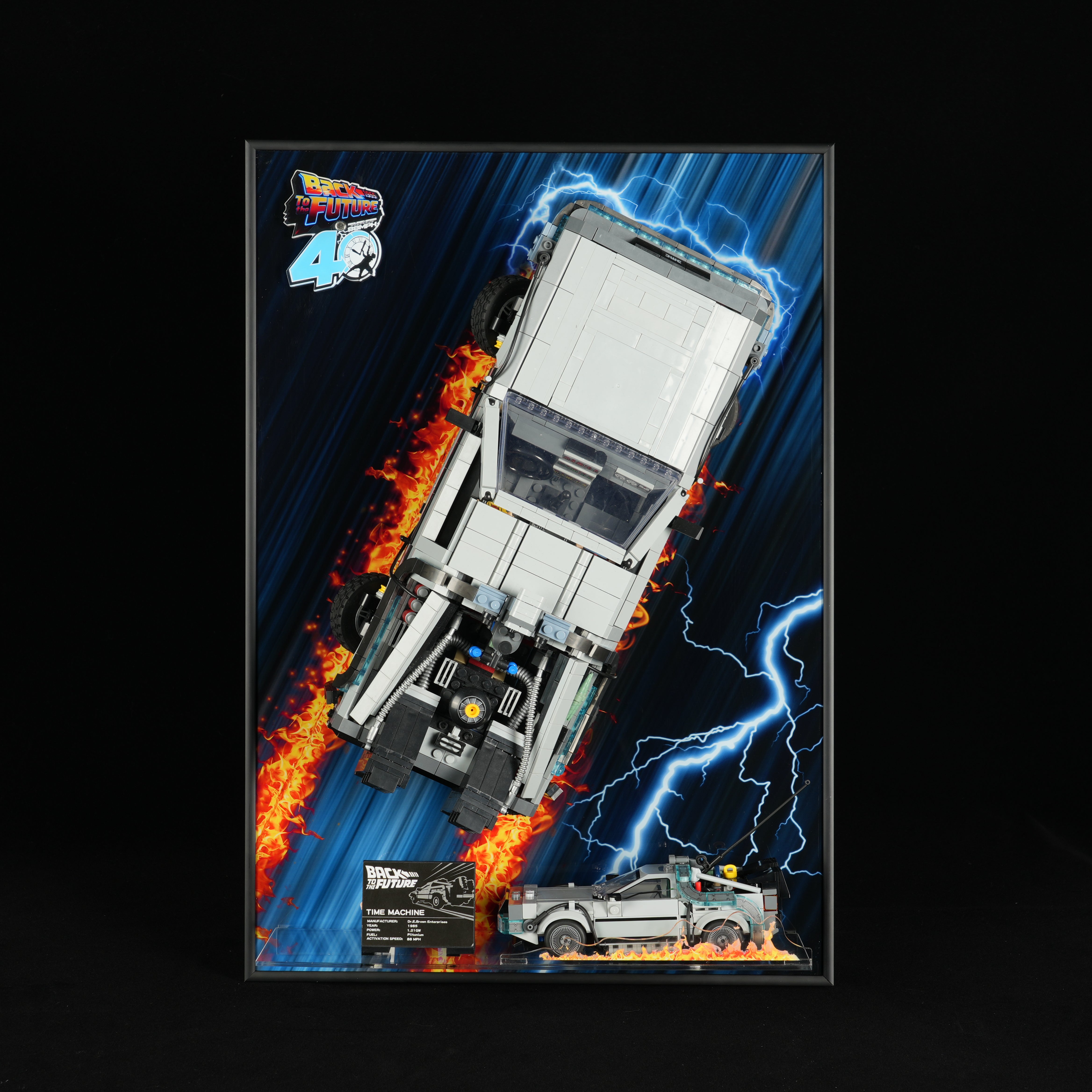 Acrylic Display Wall Mount For LEGO® Icons 10300 & 77256 Back To The Future  (LEGO® Set NOT Include)