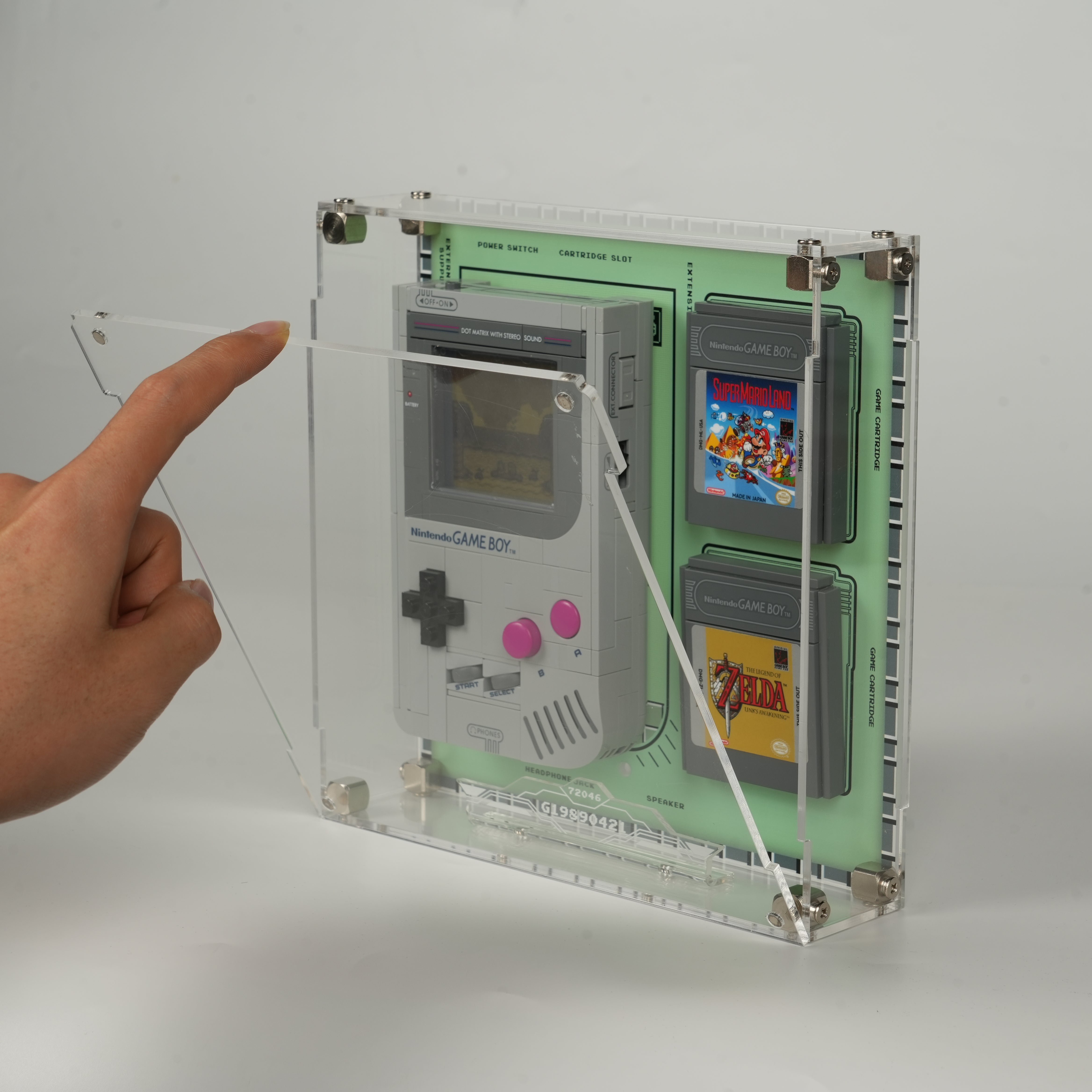 Acrylic Display Case for LEGO® Super Mario™ 72046 Game Boy™ (LEGO® Set NOT Include)