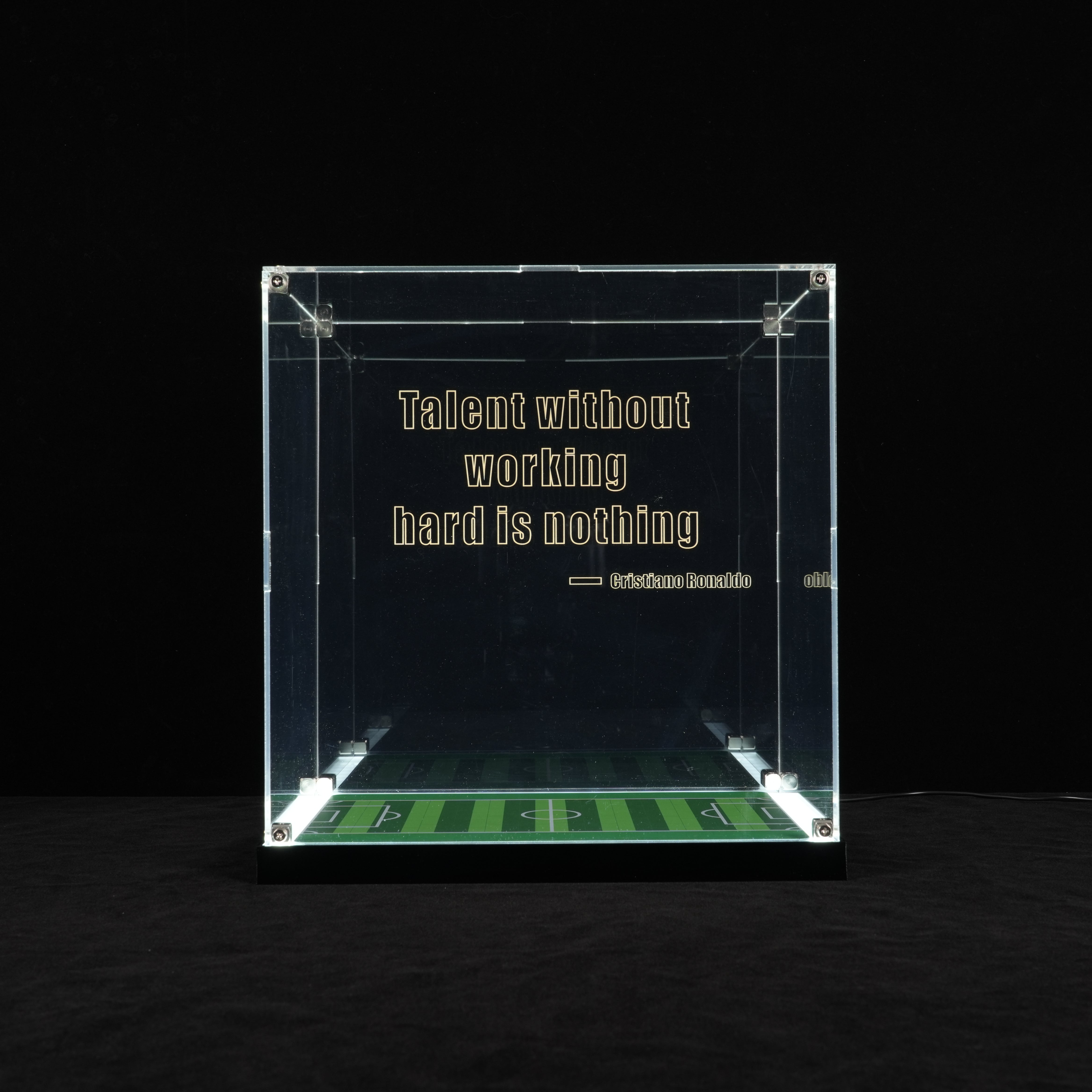 LED Light Acrylic Display Case for LEGO® Editions 43016 Cristiano Ronaldo – Football Legend (LEGO® Set NOT Included)