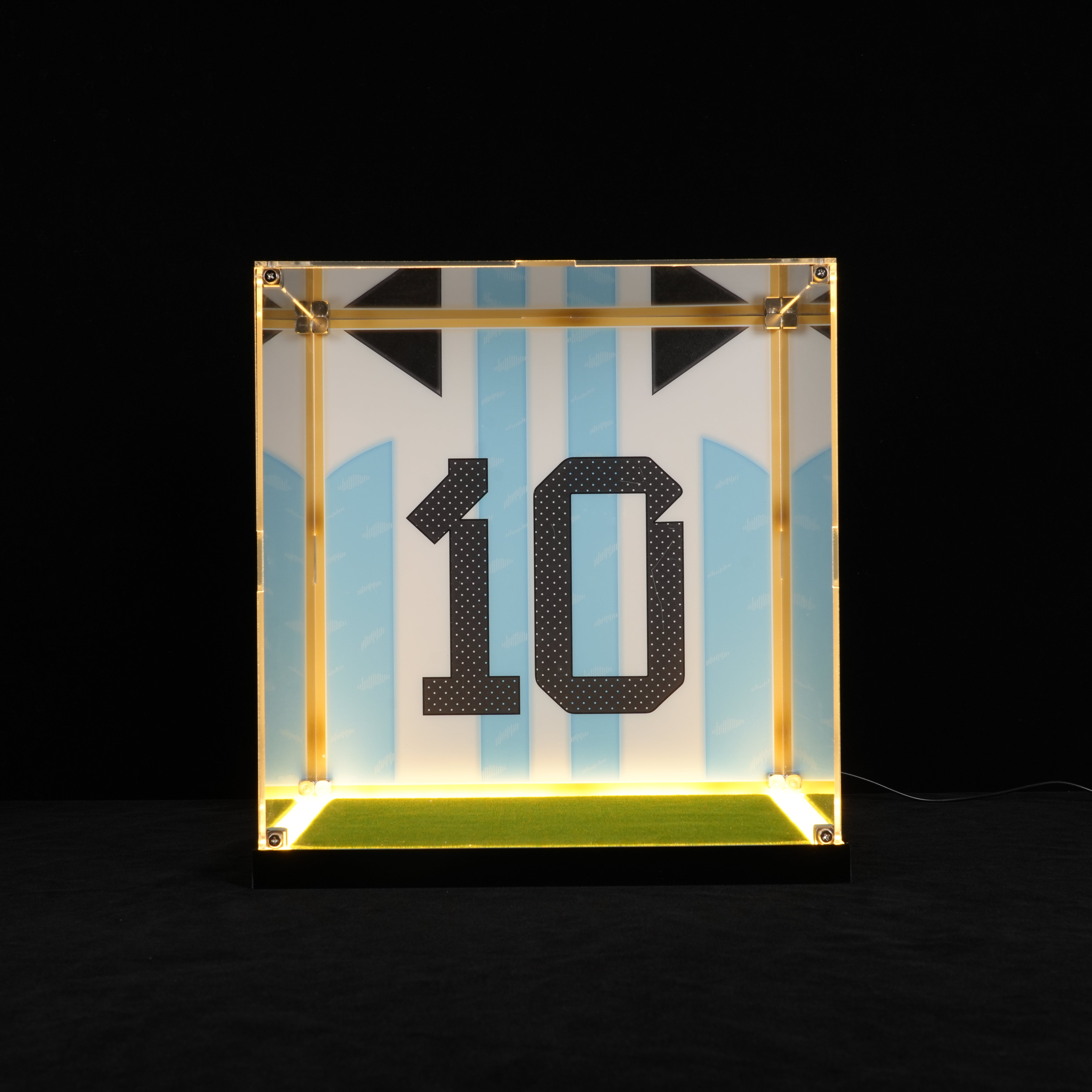 LED Light Acrylic Display Case for LEGO® Editions 43015 Lionel Messi – Football Legend (LEGO® Set NOT Included)