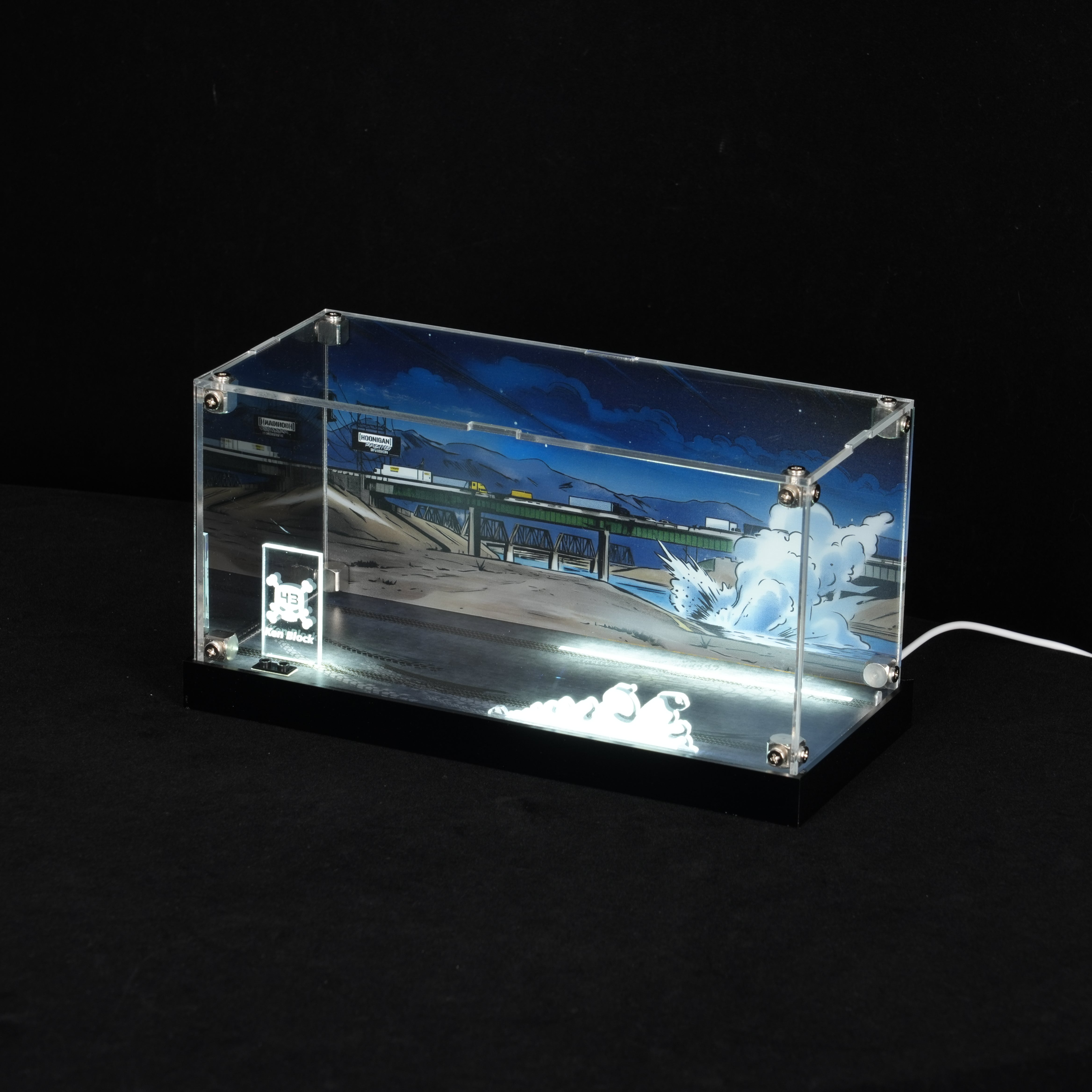LED Light Acrylic Display Case for LEGO® Speed Champions 77262 Ken Block's '65 Ford Mustang Hoonicorn V1 (LEGO® Set NOT Include)