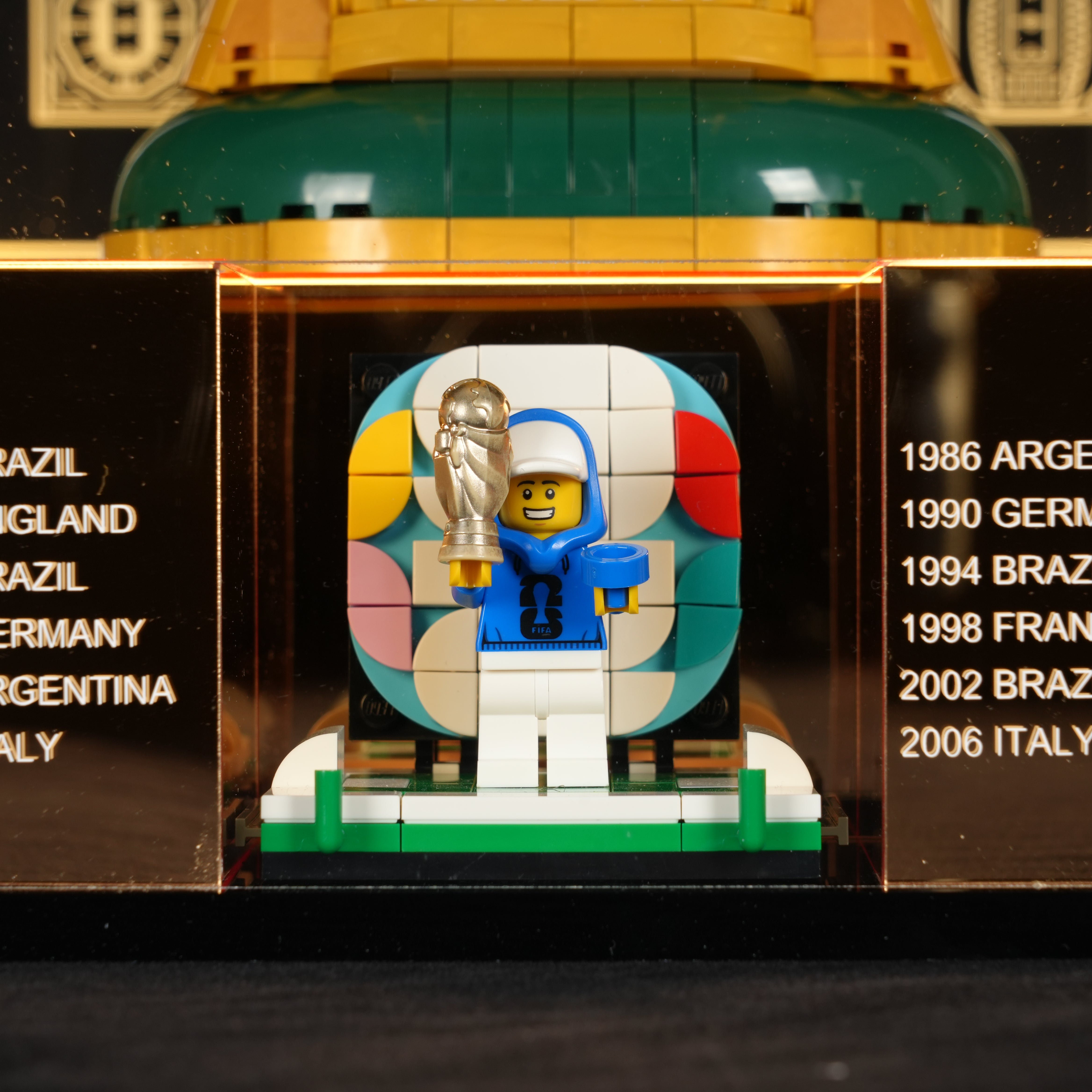 LED Light Acrylic Display Case for LEGO® Editions 43020 / 43019 Soccer Ball / FIFA World Cup™ Official Trophy (LEGO® Set Not Included).