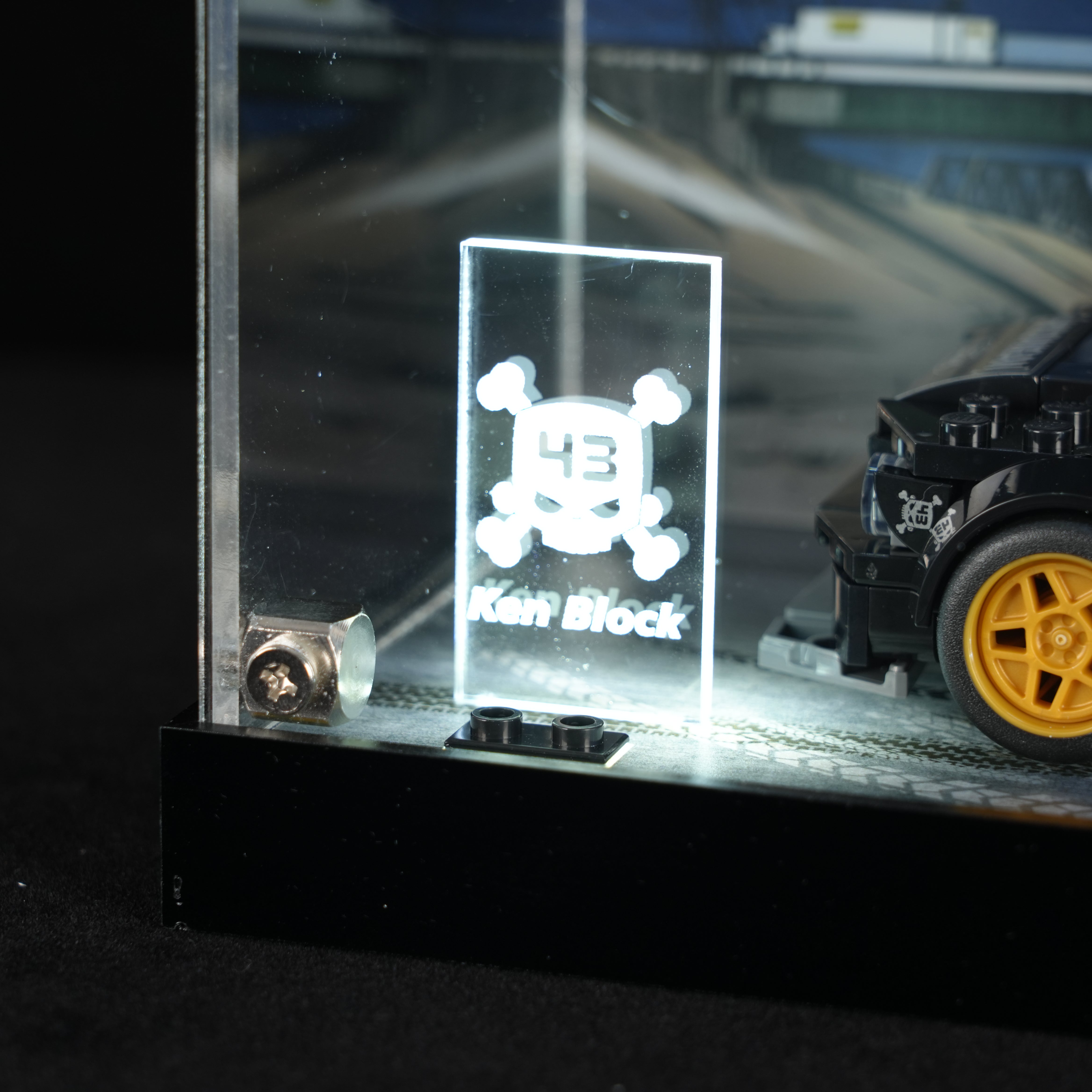 LED Light Acrylic Display Case for LEGO® Speed Champions 77262 Ken Block's '65 Ford Mustang Hoonicorn V1 (LEGO® Set NOT Include)