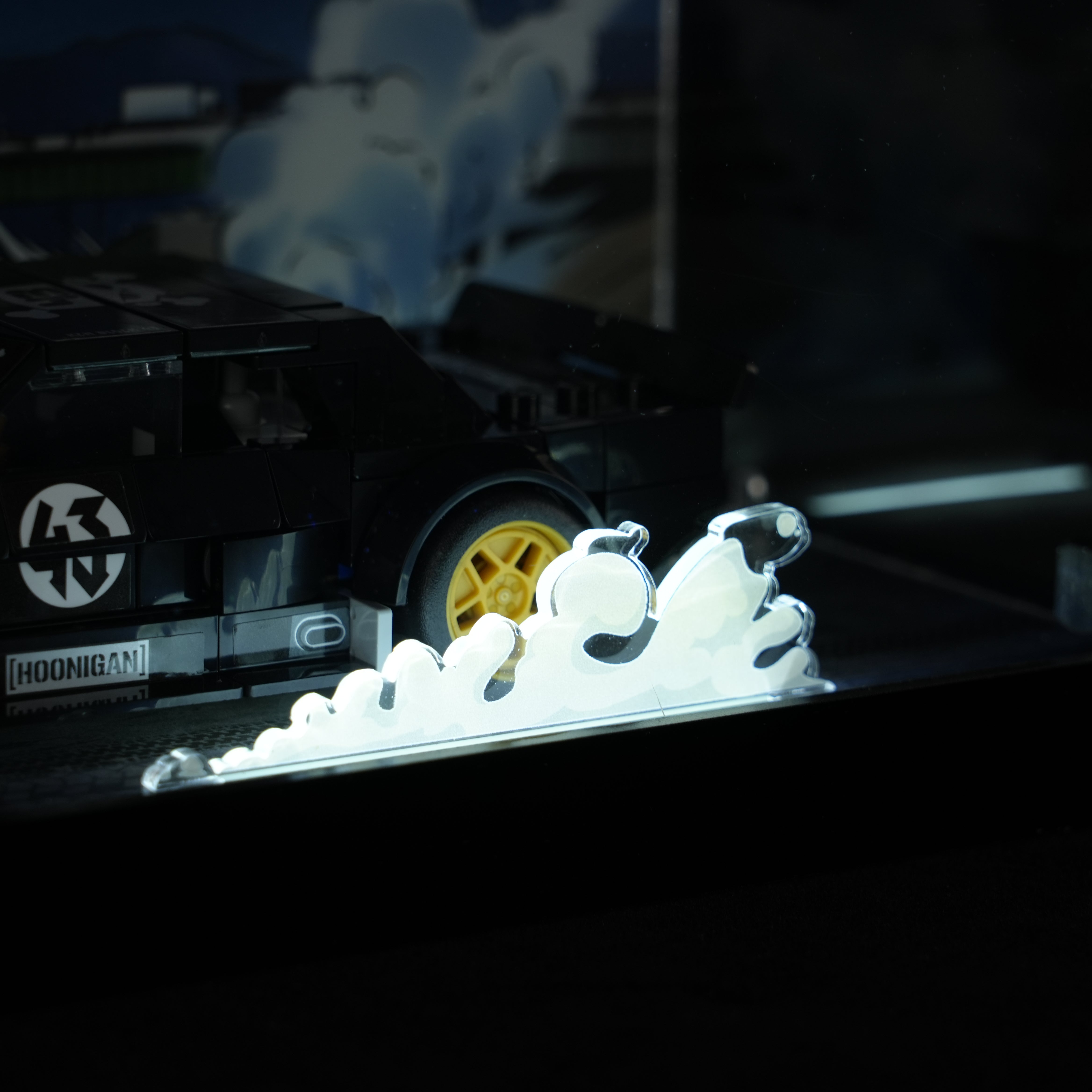 LED Light Acrylic Display Case for LEGO® Speed Champions 77262 Ken Block's '65 Ford Mustang Hoonicorn V1 (LEGO® Set NOT Include)
